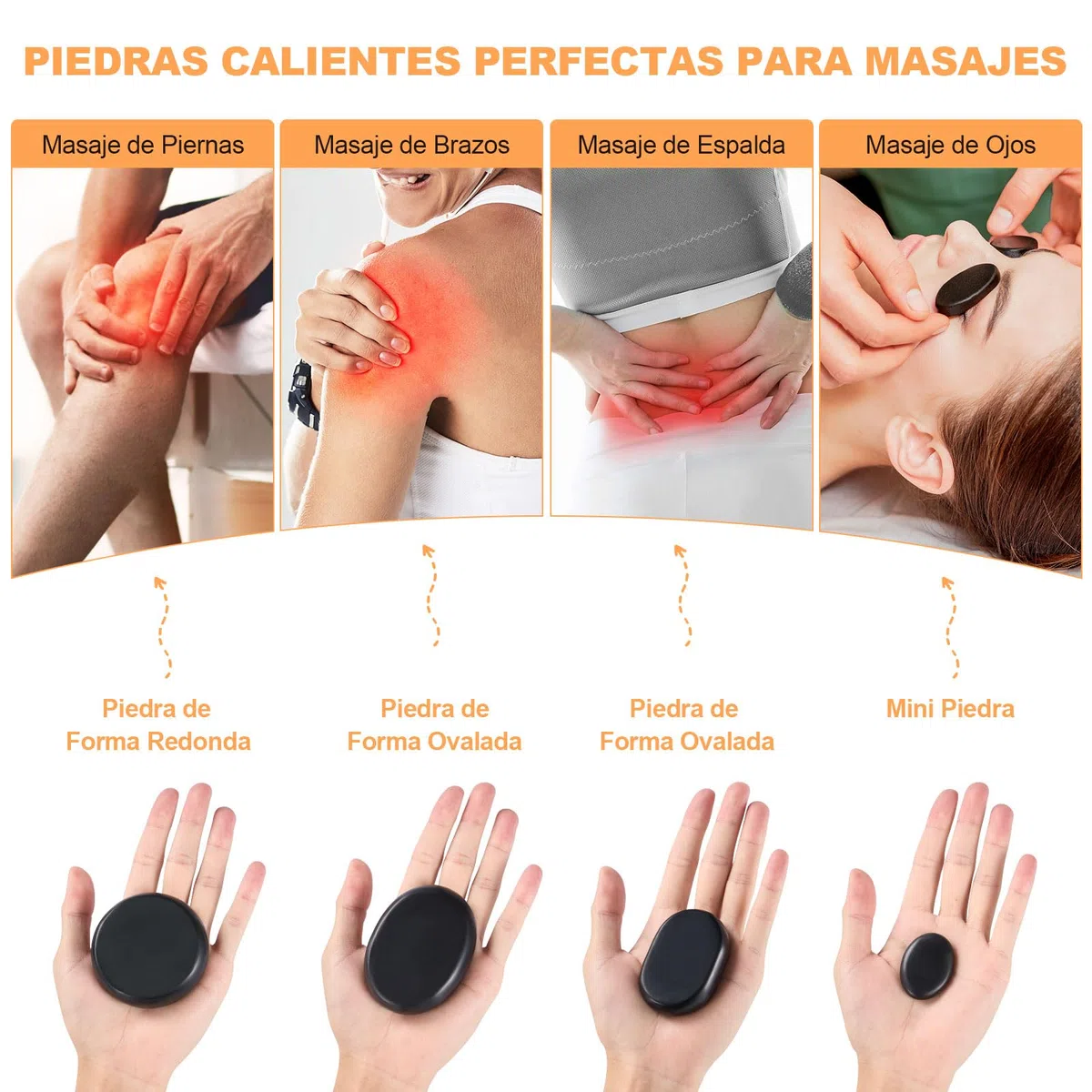 21 Piezas Calentador Piedras Calientes con Control de Temperatura,Kit Piedras Calientes Hot Stones Massager de Basalto para Masaje de Cuerpo Completo Spa Relajación (21 Piezas)