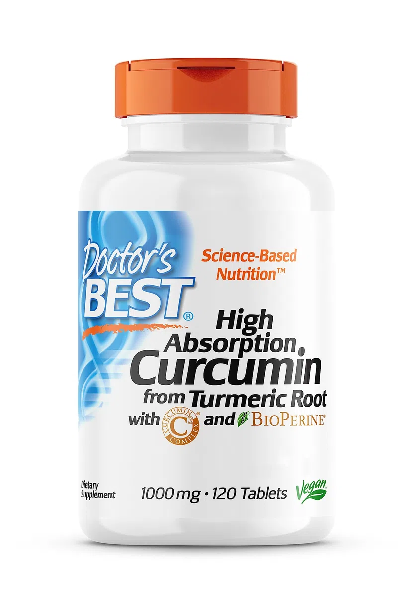 Doctor's Best, High Absorption Curcumin (Curcumina de Alta Absorción), 1.000mg, 120 Comprimidos veganos, Testados en Laboratorio, Cúrcuma, Sin Gluten, Sin Soja, Vegetariano