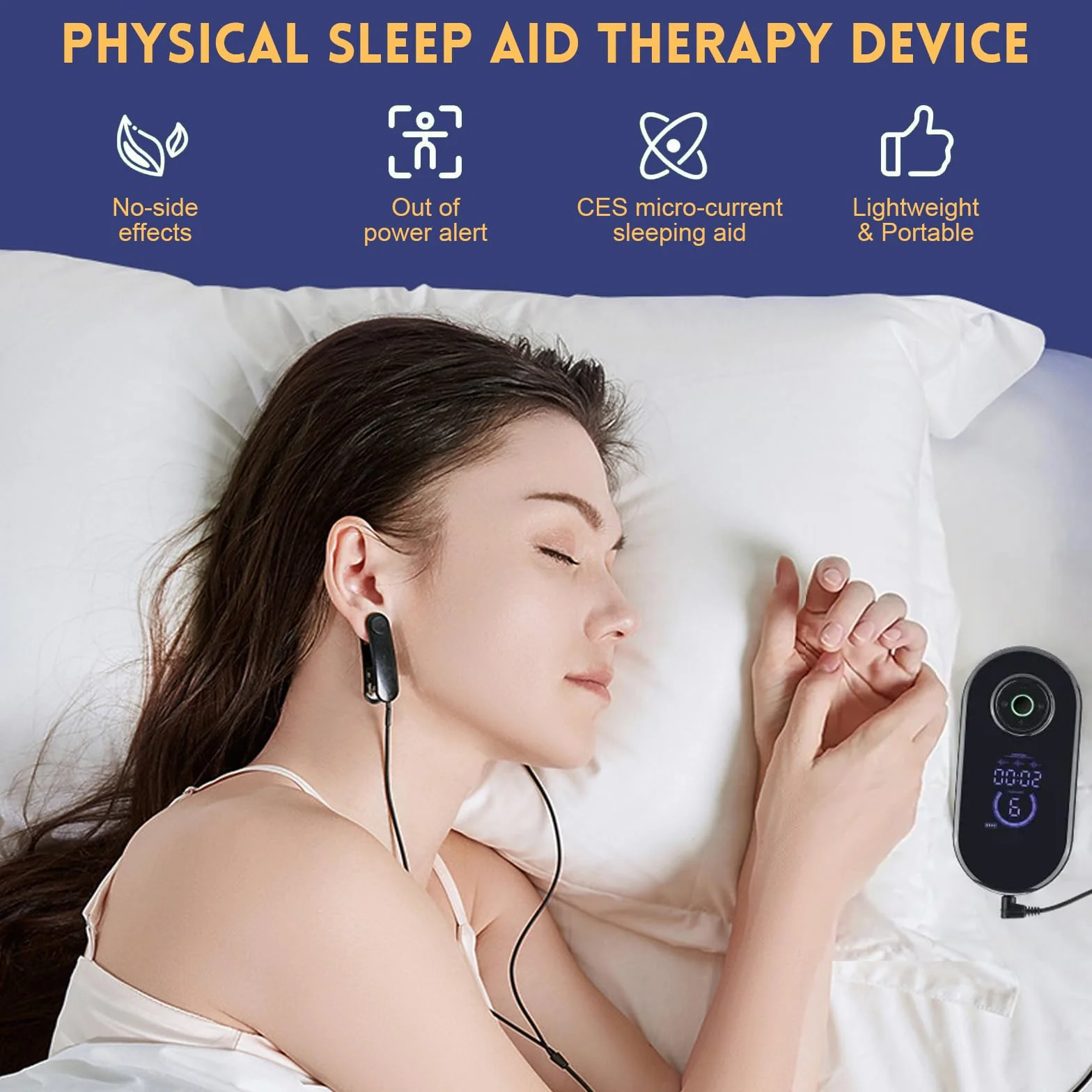 LIROPAU Dispositivo para Ayudar a Dormir, Portátil con Carga USB, para Insomnio, Ansiedad y Migraña
