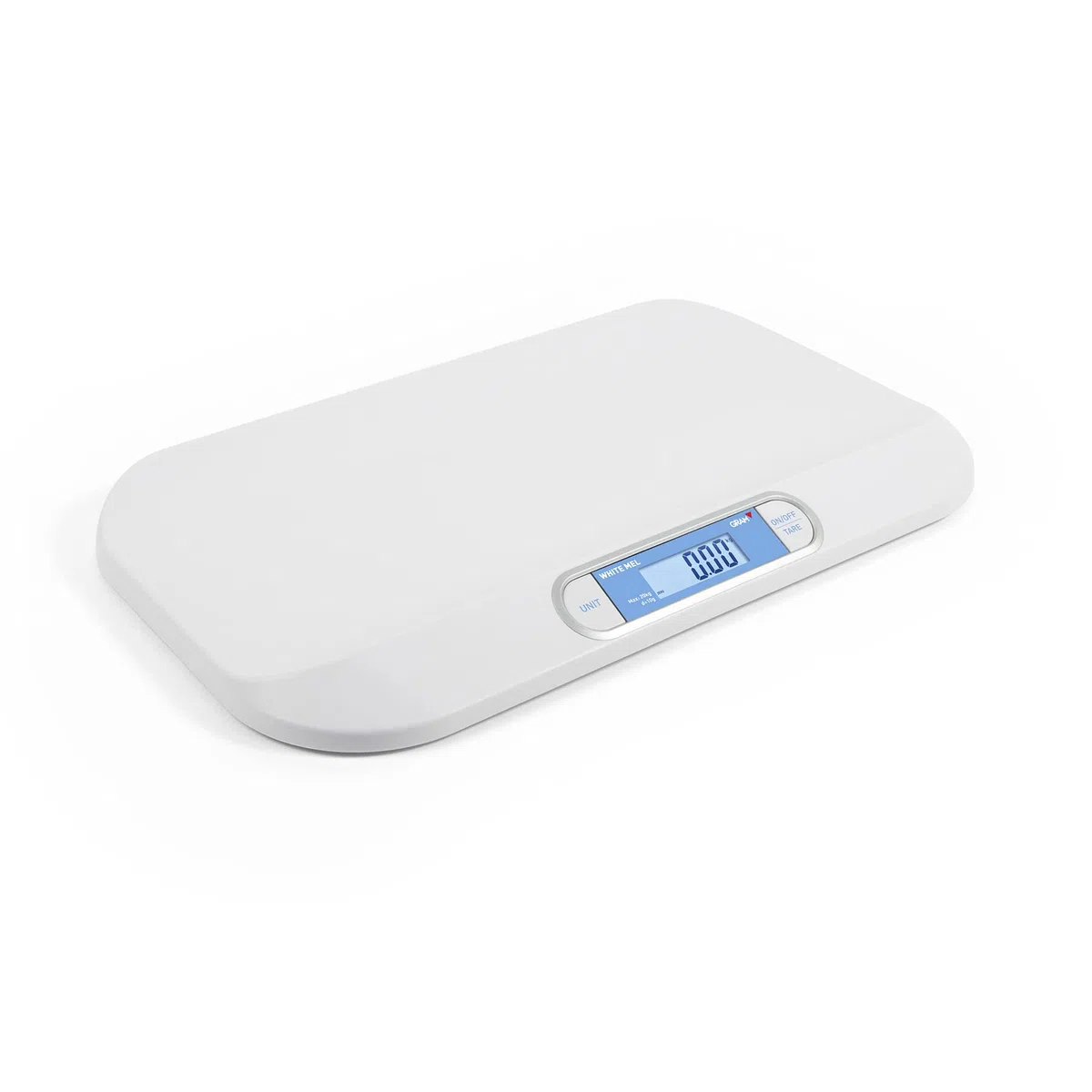 Gram Precision Báscula Digital para Bebés Gram White Mel. Controla el peso y crecimiento de los recién nacidos.
