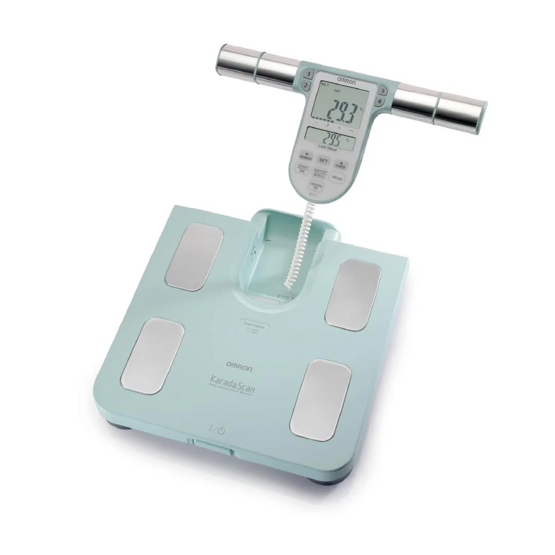 OMRON BF511 Monitor de composición corporal, validado clínicamente, con 8 sensores de alta precisión para medir en manos y pies