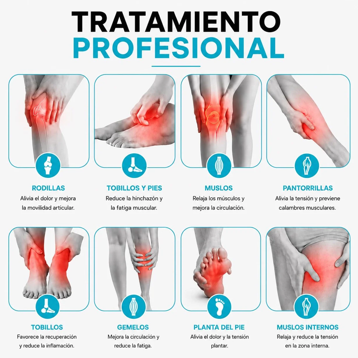 Botas de compresión de aire RECOVERY PLUS para piernas, presoterapia profesional para casa, masajeador linfático y circulación, Talla L
