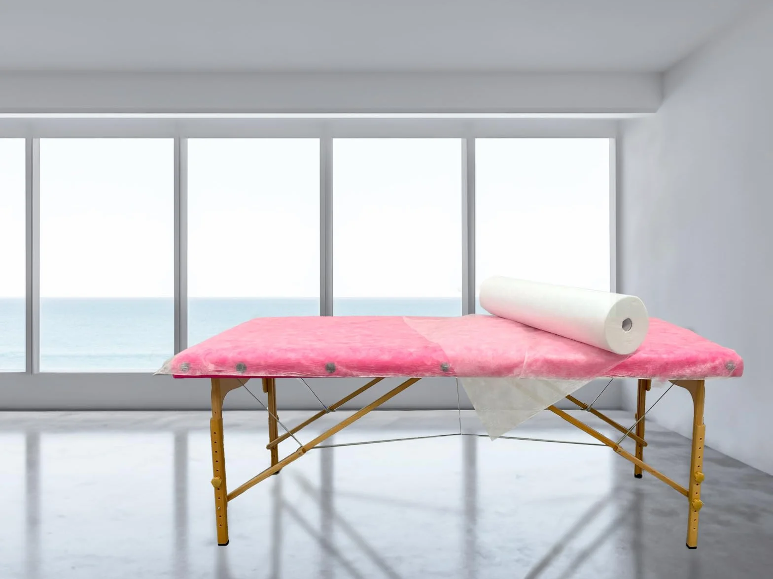 WELLCORE - Sábanas Desechables en Rollo | Precorte de 192 x 80 cm | Papel de Camilla Eco 31g/m2 | 59m de Largo | 80 cm de Ancho | Gramaje 18g, Blanco