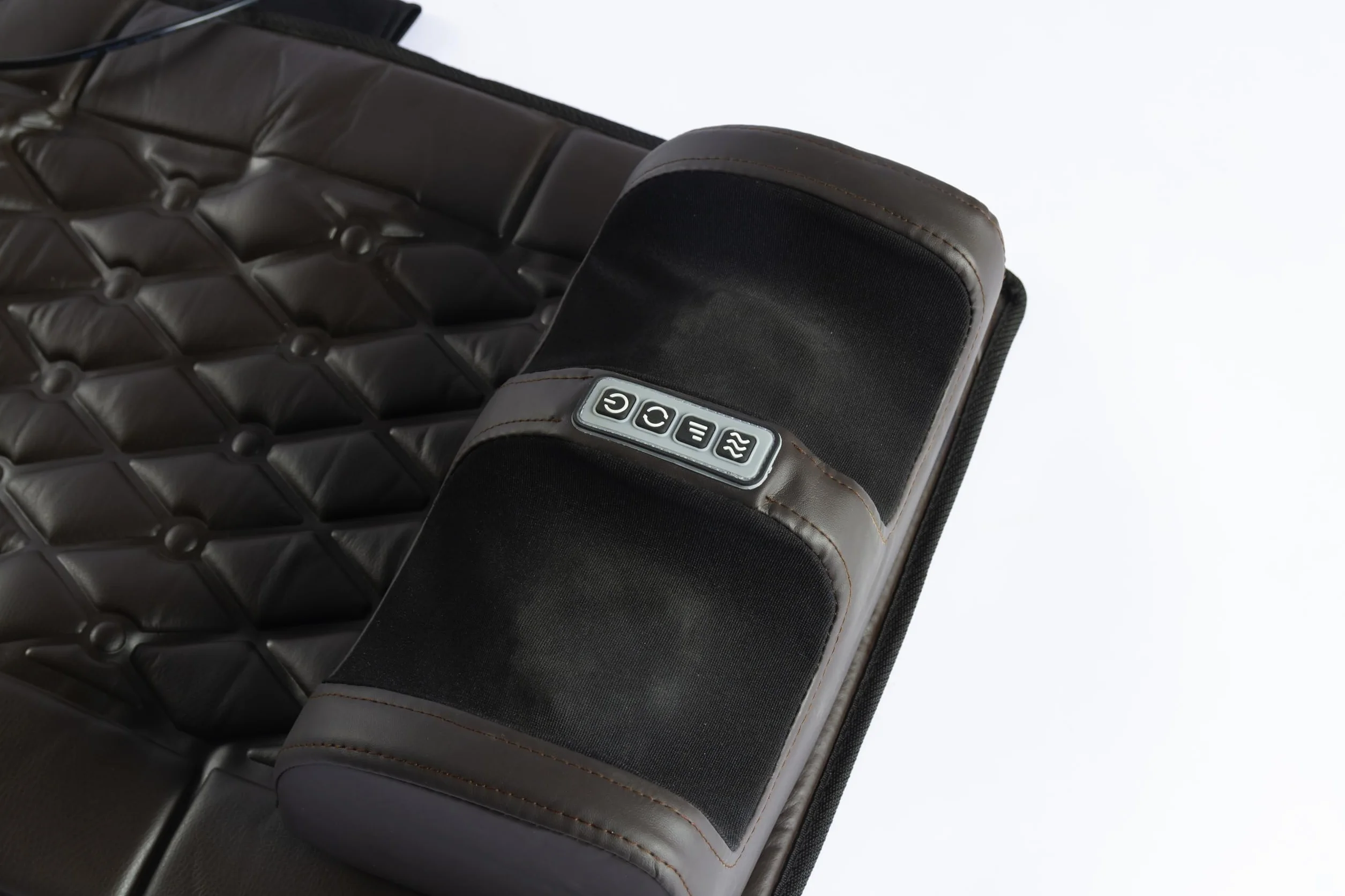 DUPI Colchoneta de Masaje para Cuerpo Completo – Masaje Shiatsu Desmontable, Calor Integrado, Plegable y Portátil, Relajación Muscular, Cuero Sintético Marrón/Burdeos