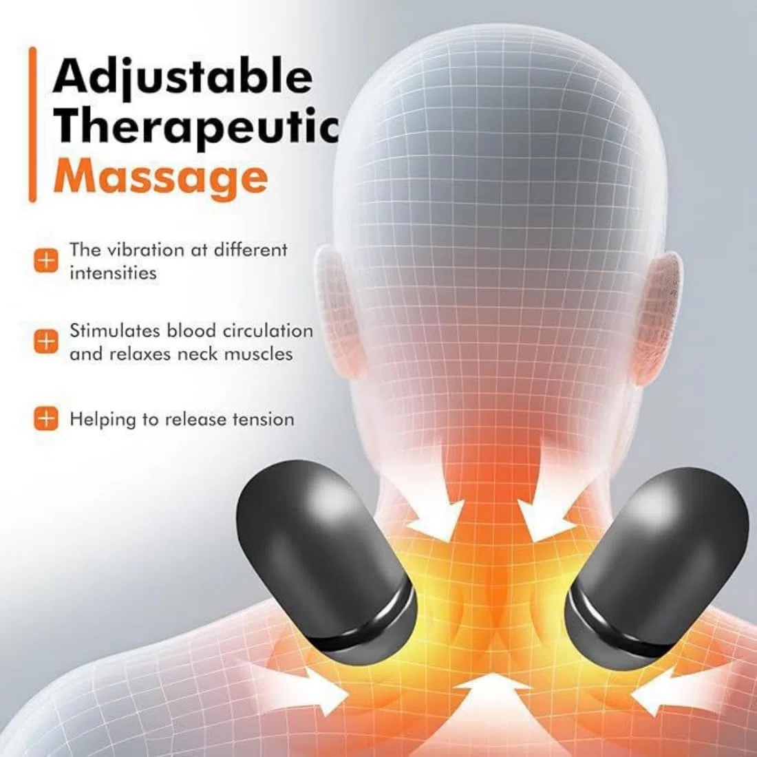 Almohada de Masaje Cervical, Masajeador de Cuello y Hombros con Calor, Masajeador Cervical Electrico, Vibración, Tracción de Cuello, Calefacción, Intensidad Ajustable (Gray)
