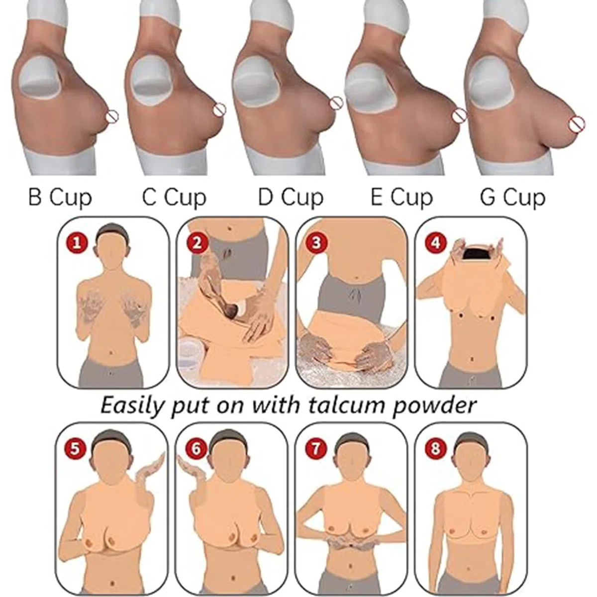 Pechos Silicona Realista,Pechos De Silicona Tetas Falsas Relleno Algodón C Cup, Tetas de silicona realistas Pechos silicona, Cosplay Senos Artificiales Mamarios transexuales, Amarillo asiático