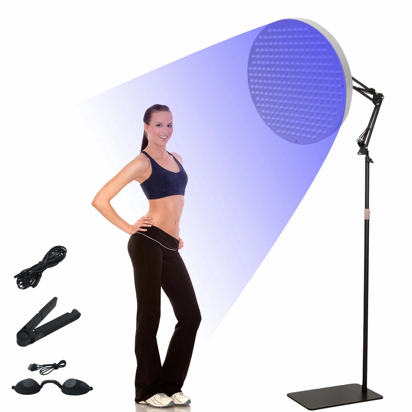 Lámpara de Bronceado 50W 225 LEDs 460 NM con Soporte Ajustable Plegable para Hogar