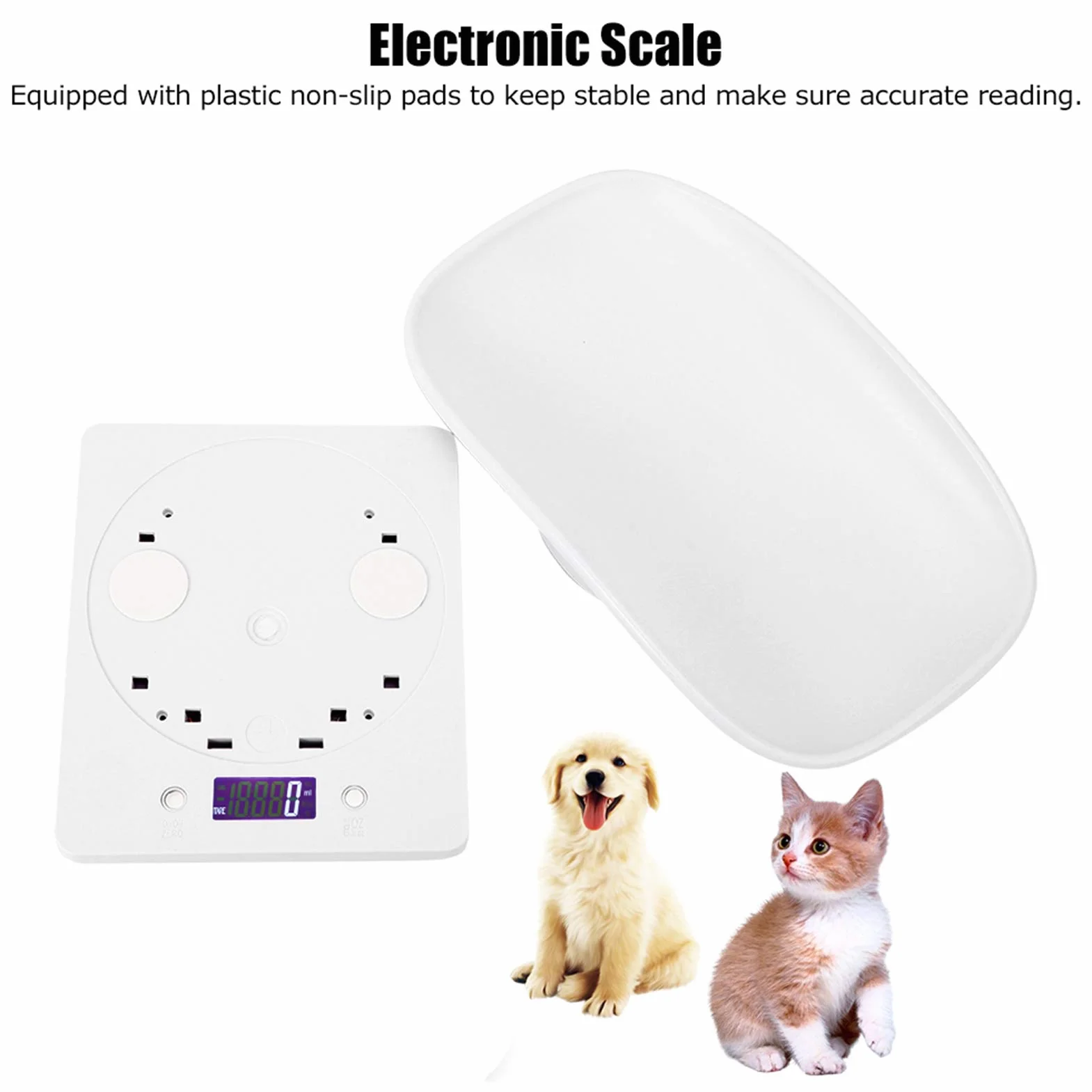 Balanza Electrónica para Mascotas Alta Precisión Perros Gatos Bebés Cocina Medición g ml oz lb