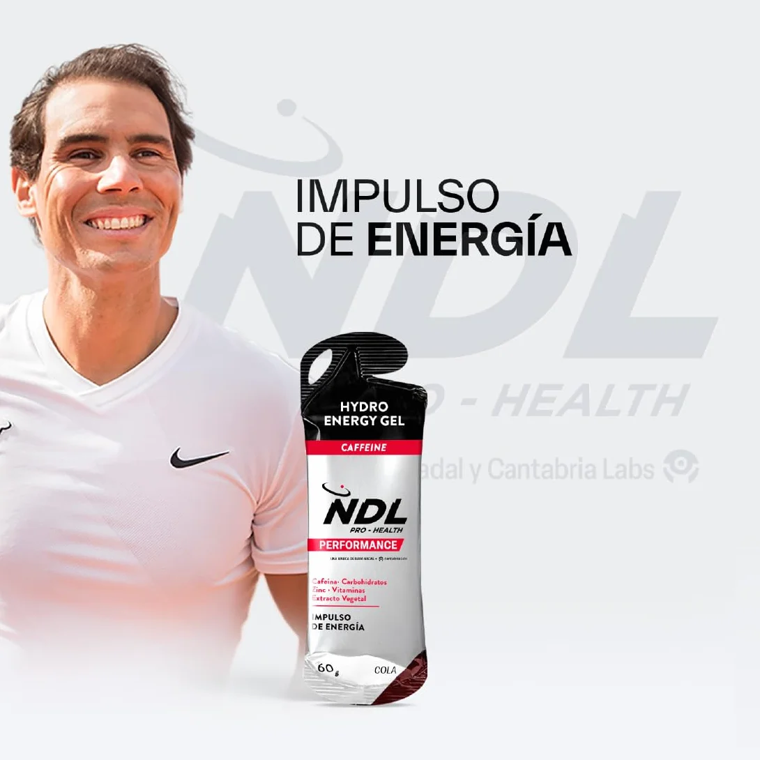 NDL Pro-Health Hydro Energy Gel 12x60g Gel Energético con Carbohidratos y Sales Minerales Cafeína