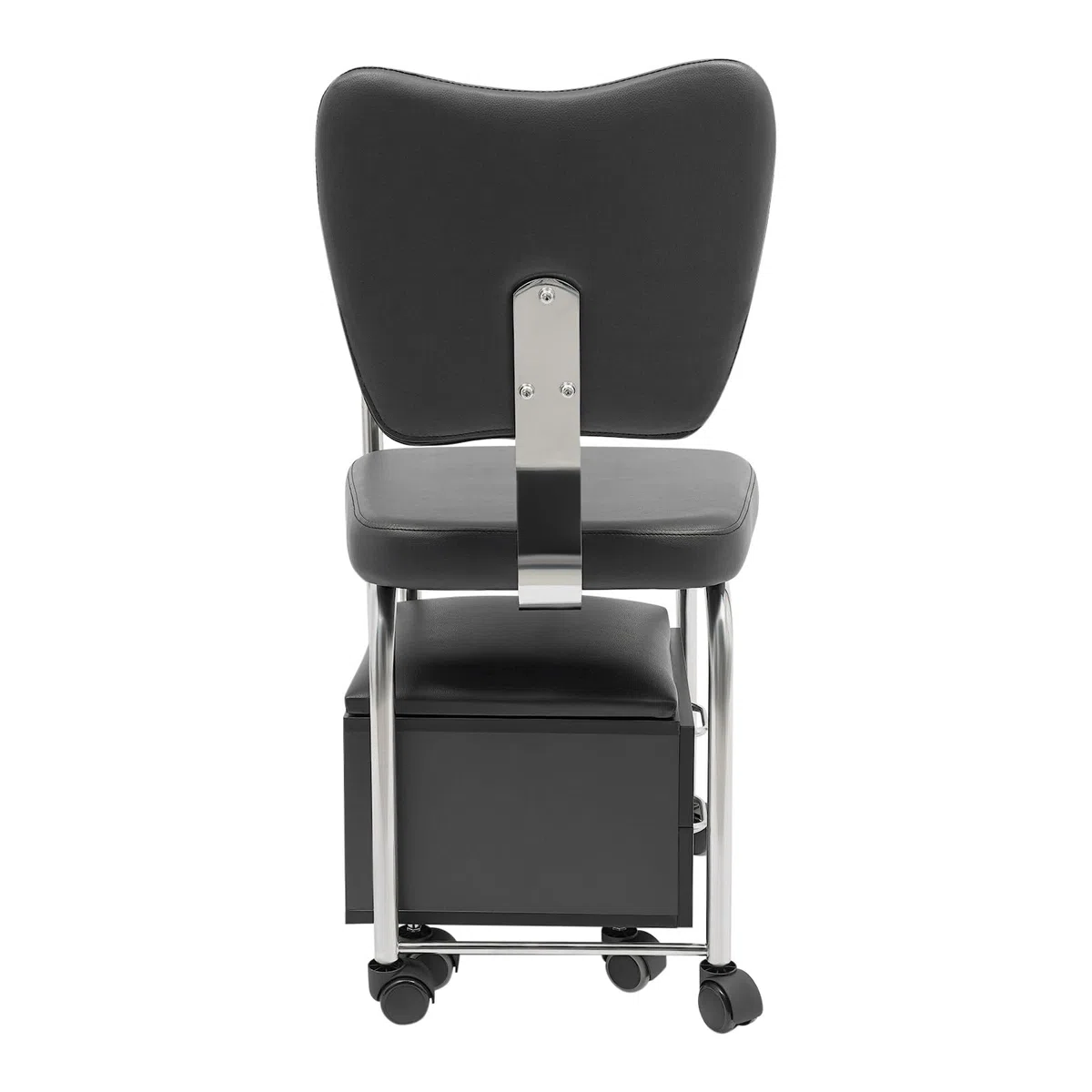Taburete giratorio de manicura, reposapiés ajustable y soporte para manos, silla de pedicura móvil con ruedas, cómodo respaldo de esponja, taburete de masaje para spa de belleza