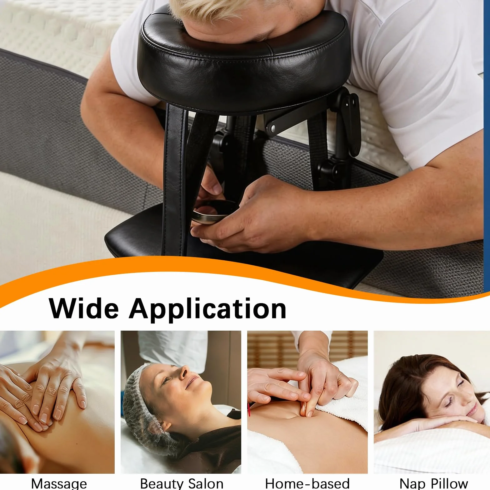 BRGD Reposacabezas de Masaje para Cama, Ajustable 180° con Soporte para Cojín Facial