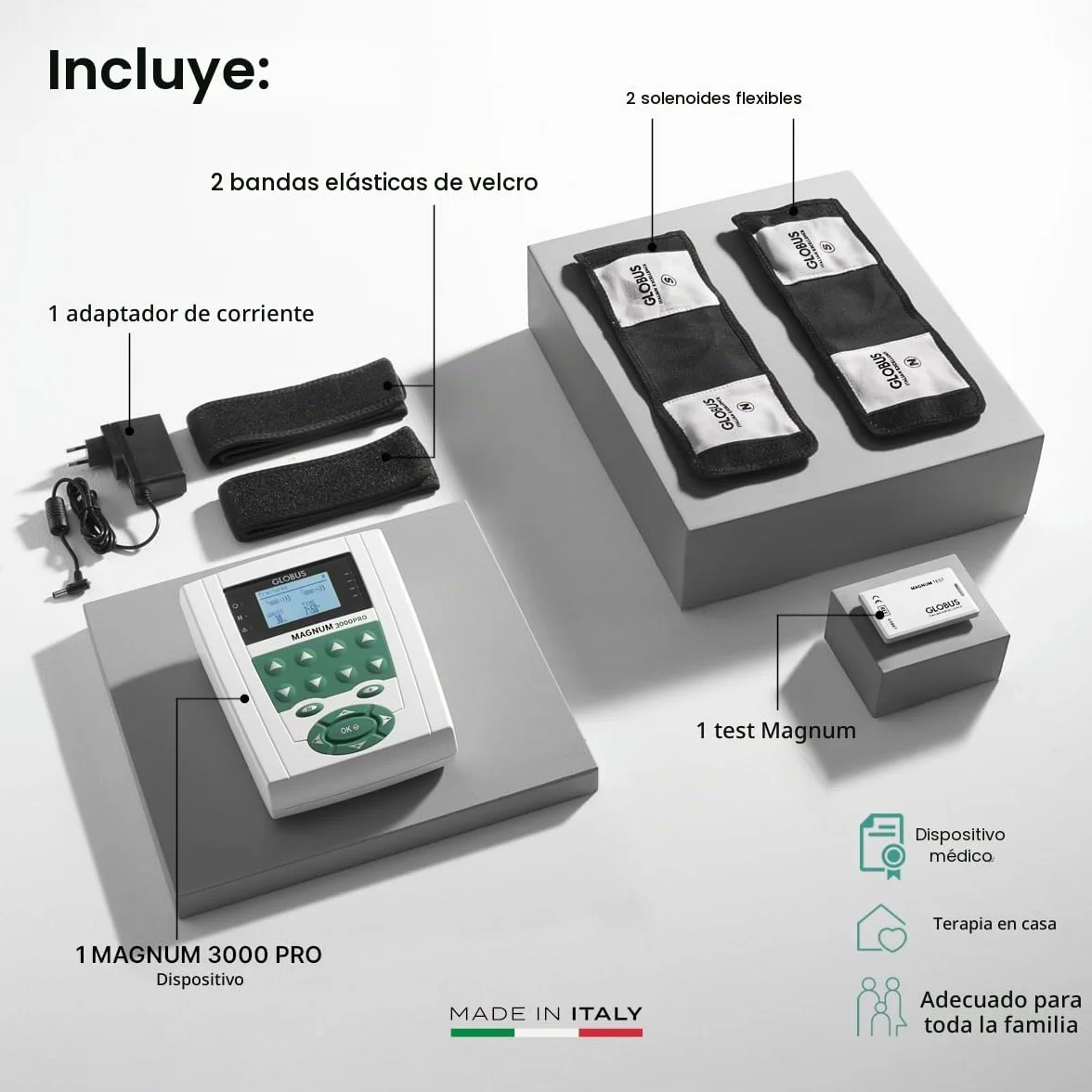 GLOBUS | Magnum 3000 Pro, Magnetoterapia Profesional 400 Gauss de Potencia, 70 Programas Certificados, para el Tratamiento de Enfermedades Osteoarticulares y Recuperación tras Operaciones Ortopédicas