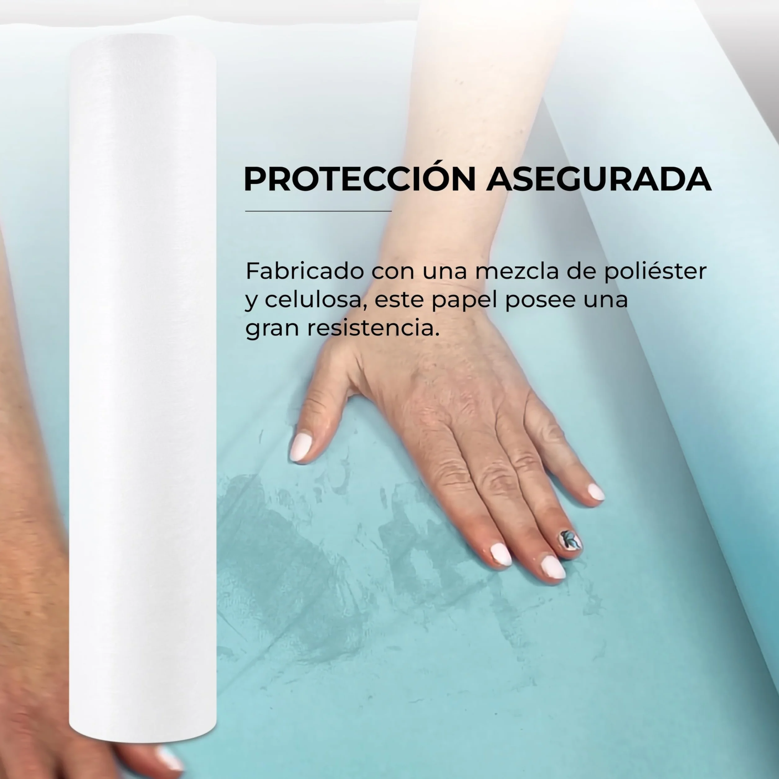 Papel Camilla Fiselina Extrasuave Blanco Precortado a 40 cm | Rollos de Papel Camilla de Poliéster y Celulosa (3 Rollos)