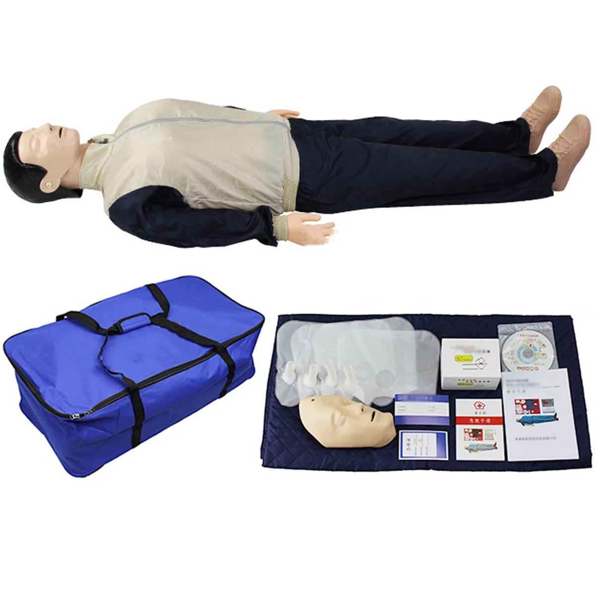 Maniquí de RCP Entrenamiento Primeros Auxilios Simulador de Reanimación Cardiopulmonar Kit Profesional