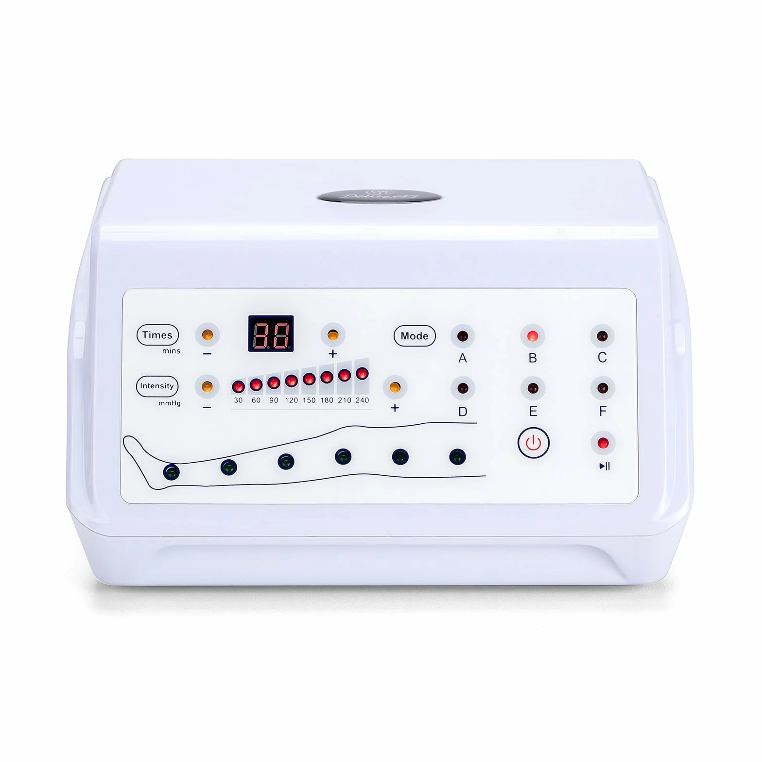 Presoterapia masaje 6 Cámaras - Masajeador Piernas, Brazo y Faja Abdominal, 6 Programas, 8 niveles de Intensidad Ajustable 30-240 mmHg