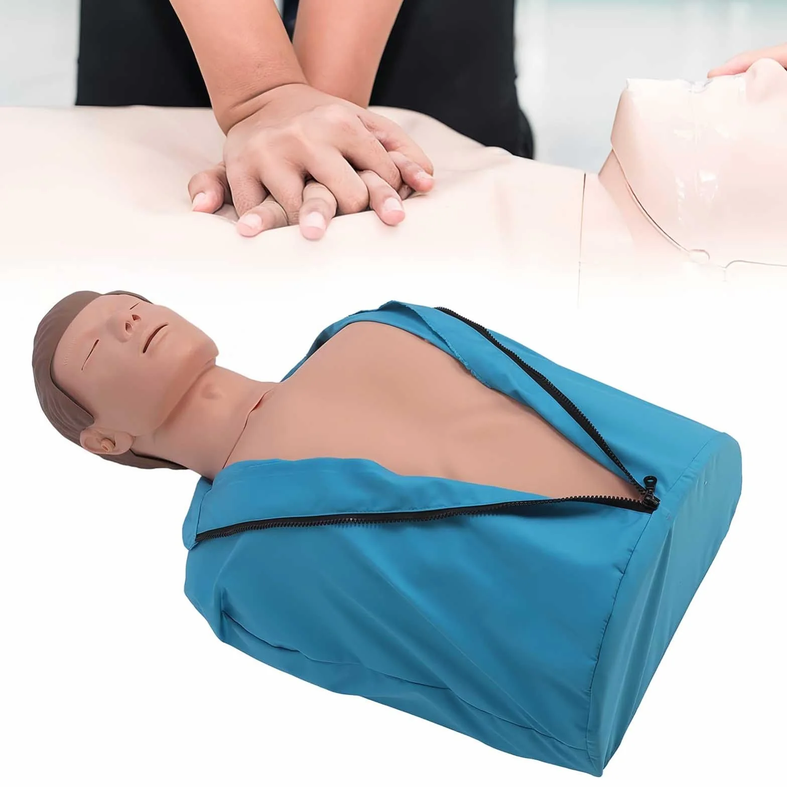 ELZEM Maniquí Entrenamiento RCP Adultos Medio Cuerpo Goma Maniquíes Entrenamiento Primeros Auxilios Reanimación Cardiopulmonar para Formación Docente A