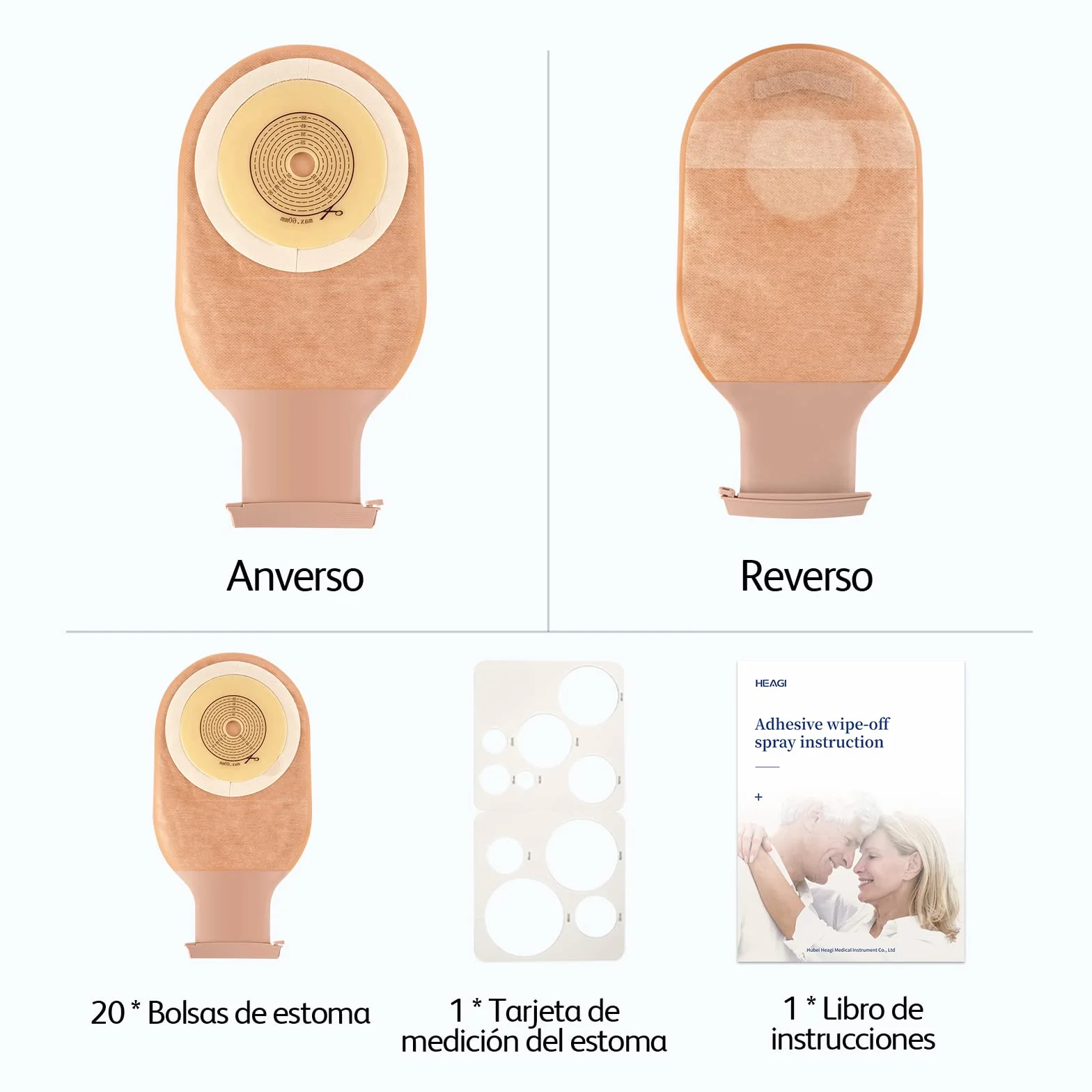 Bolsas De Estoma, Bolsas De Drenaje Para Colostomía, Bolsa de Ostomía Drenable Resistente a Olores, Cortable a 15-60 Mm