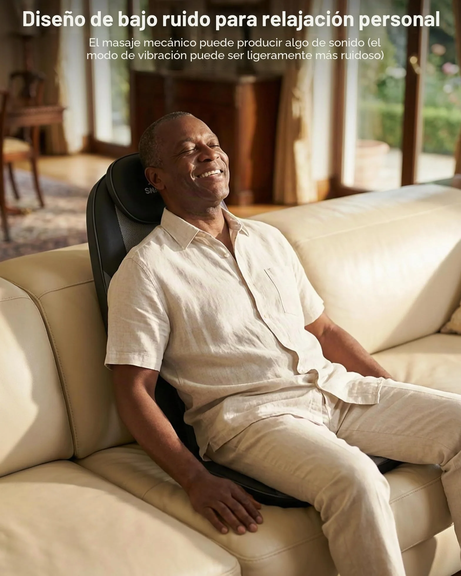 SNAILAX Shiatsu Masajeador de Asiento con Calefacción, Almohadilla de Masaje para Espalda con Calor