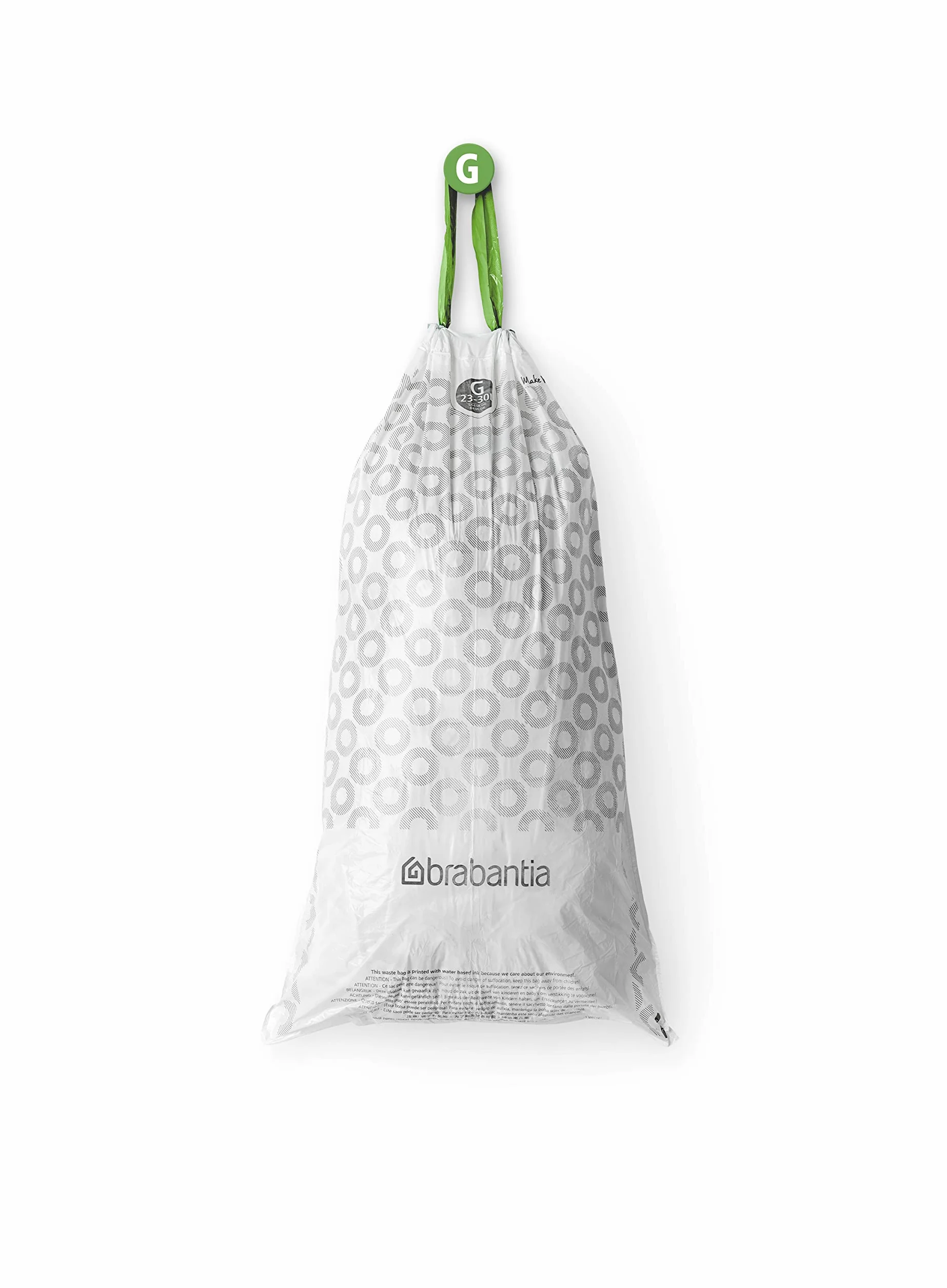 Brabantia Bolsas de Basura PerfectFit 23-30L 120 Bolsas con Cinta de Cierre