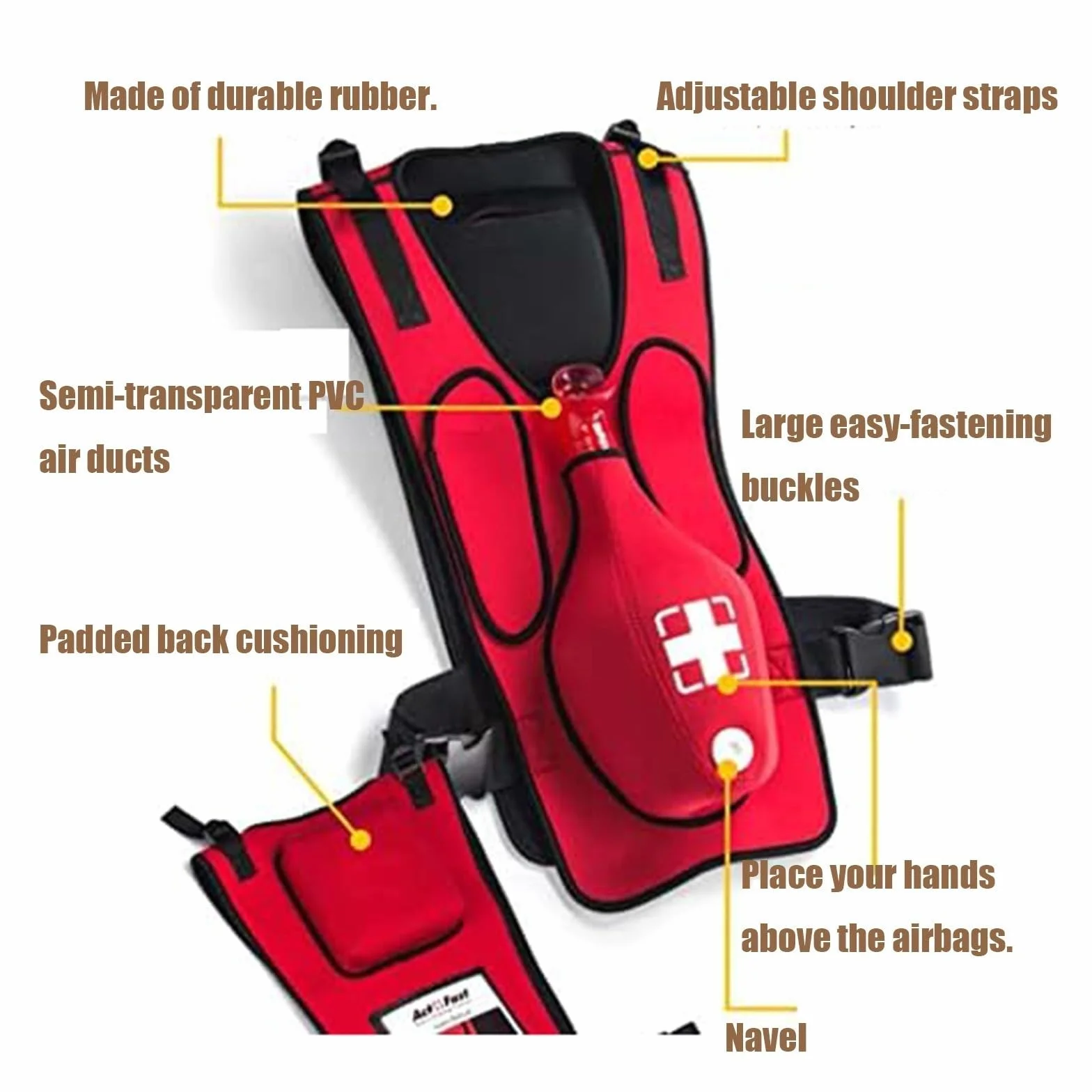 Chaleco de entrenamiento para la maniobra de Heimlich para adultos. Simulación de obstrucción de las vías respiratorias por RCP. Chaleco para primeros auxilios A