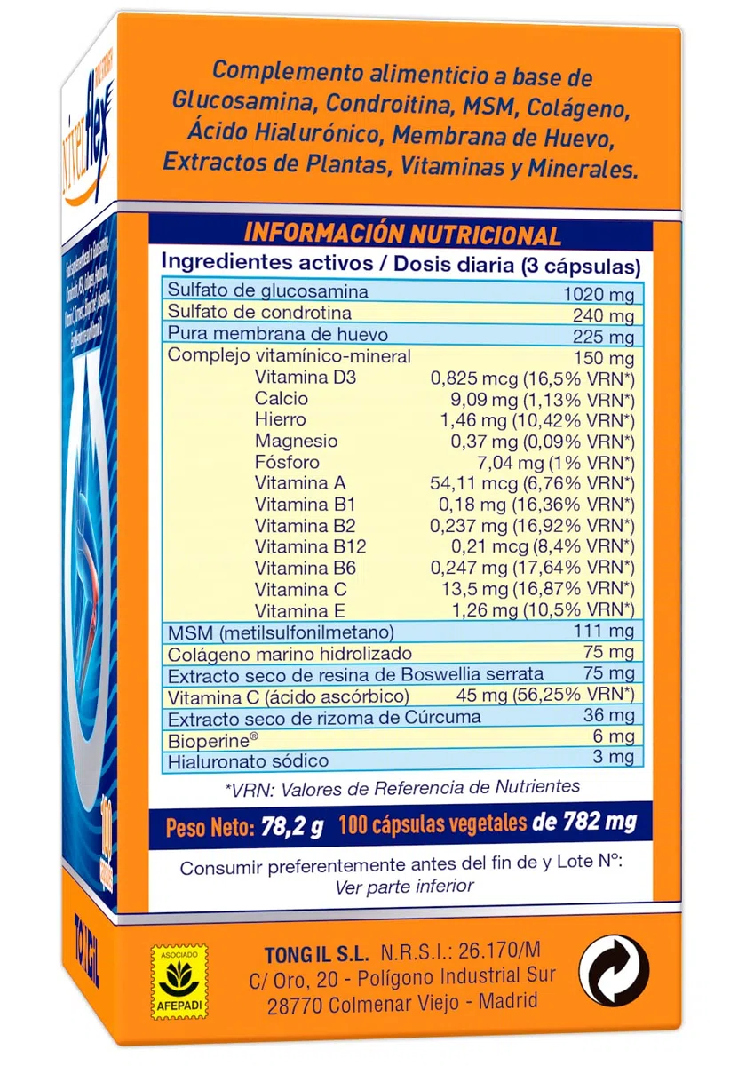 Glucosamina, Condroitina, MSM - 300 Cápsulas – Con Boswellia, Cúrcuma y Colágeno – Complejo Para Articulaciones, Cartílago y Huesos - +3 Meses de Suministro - Nivelflex 100 Cáps (Pack 3 Uds.) Tongil