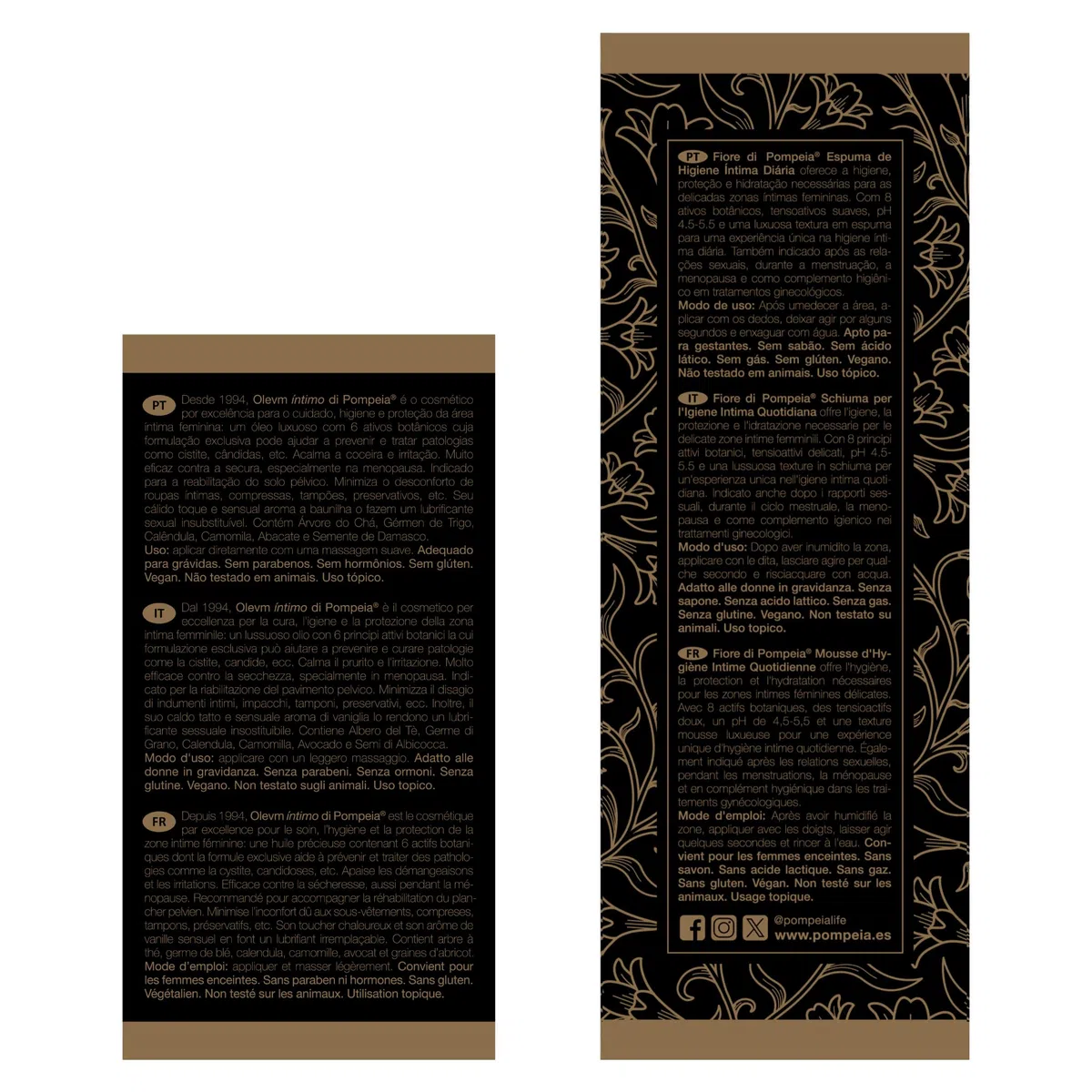 Ritual Diario de Salud íntima de Pompeia Life (Olevm íntimo di Pompeia 50ml + Fiore di Pompeia 140ml)