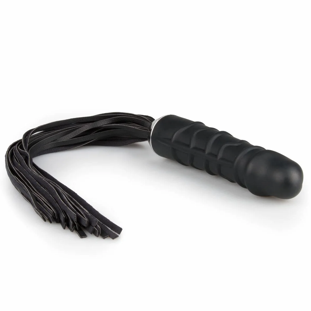 EasyToys Fetish Collection - SM latigo con 14 cm consolador - consolador de color violeta con SM látigo de cuero - diseñado para juegos de rol - Ponyplay