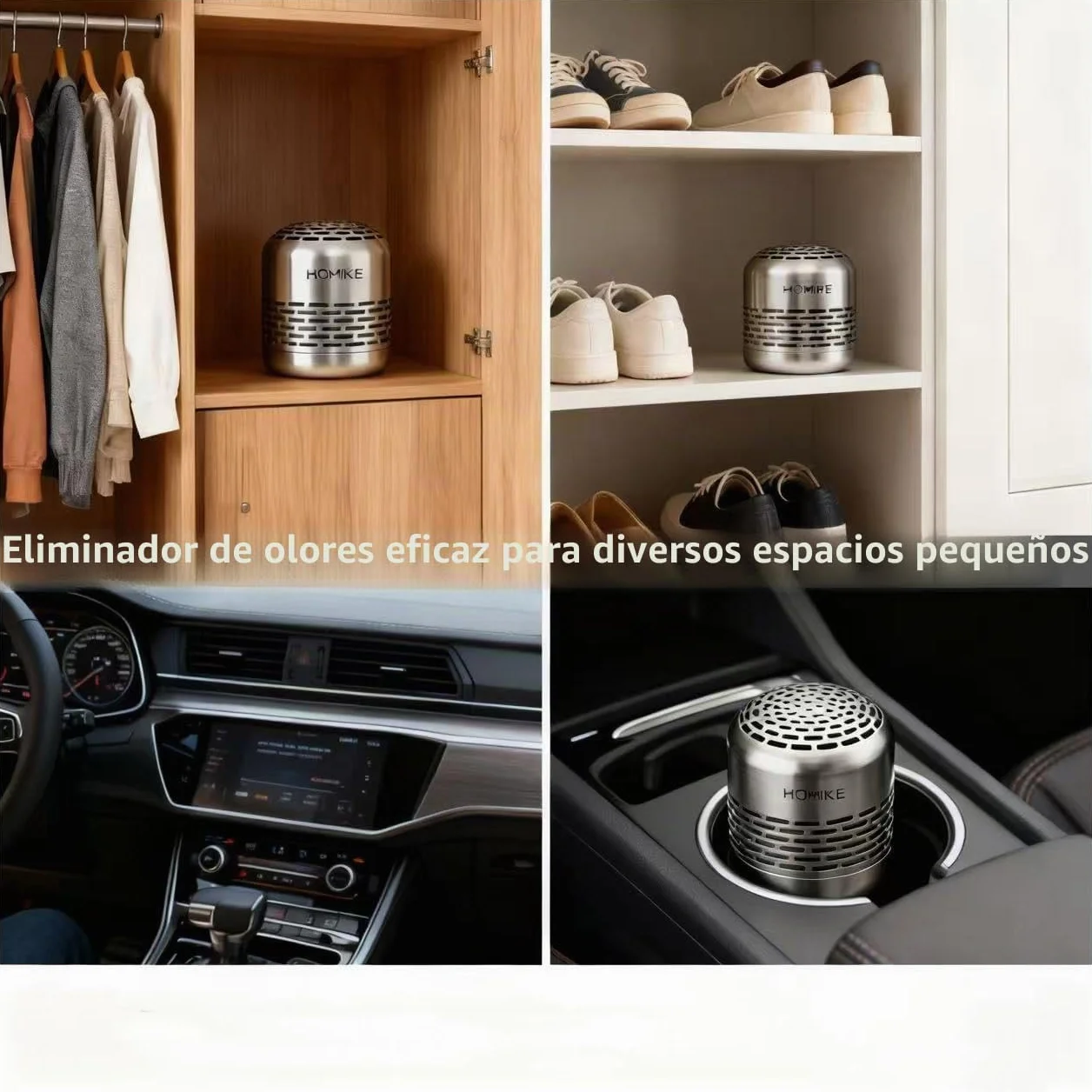 HOMIKE Desodorante para refrigerador, eliminador de olores, dura 10 años, acero inoxidable