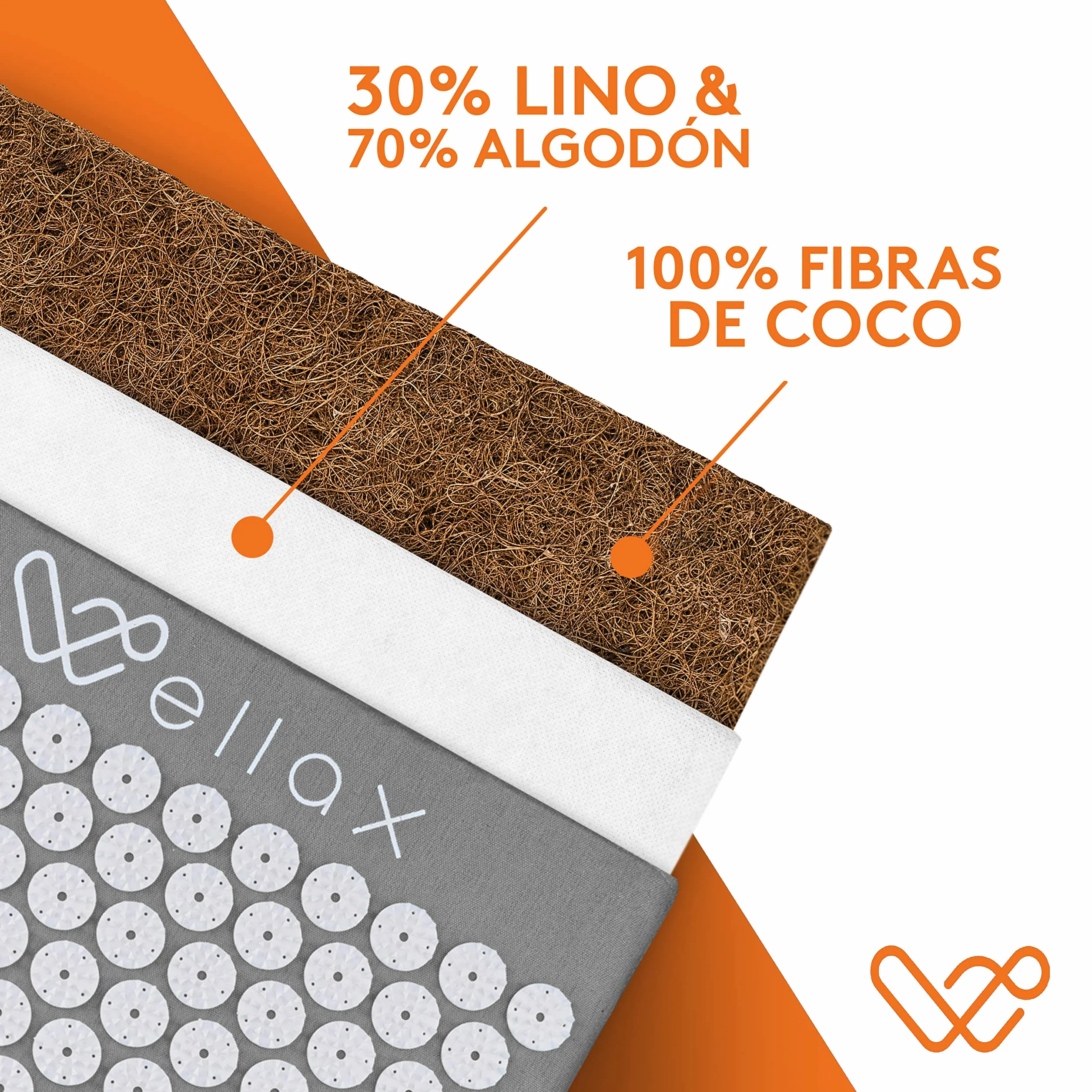 Esterilla de acupresión Wellax con almohada - alivia específicamente la tensión y promueve la circulación - la esterilla de masaje en el juego incl. almohada de acupresión y bolsa de transporte