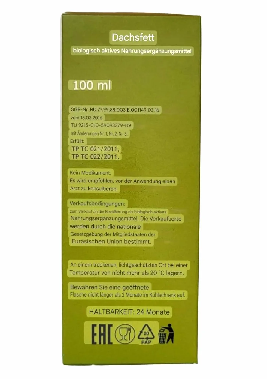 Grasa de Tejón y Marmota 100 ml