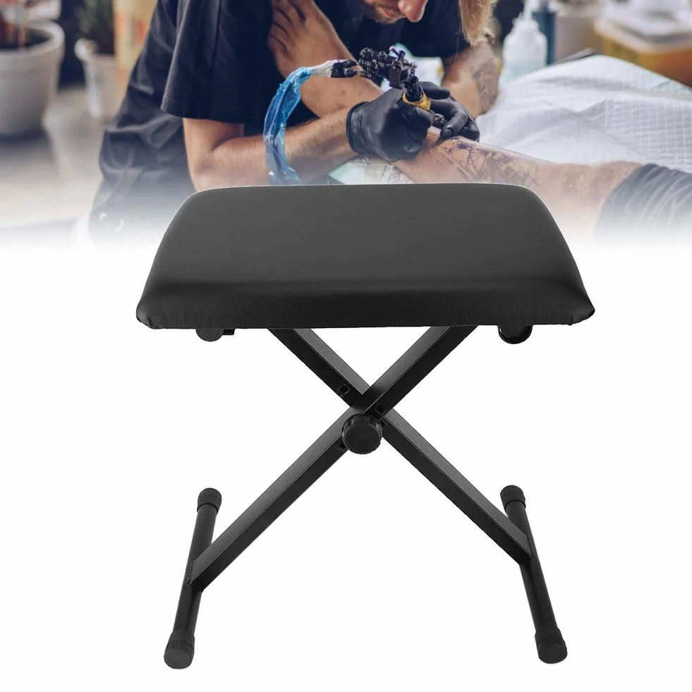 Taburete Plegable Altura Ajustable para Tatuaje 47-52 cm Cojín Grueso