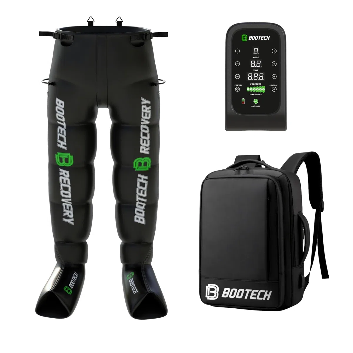 BOOTECH Pantalon de Presoterapia para Casa, Recargable Masajeador de Piernas Cansados con 6 Camaras, Mejora la Circulación, Recuperación Muscular Drenaje Linfático Celulits
