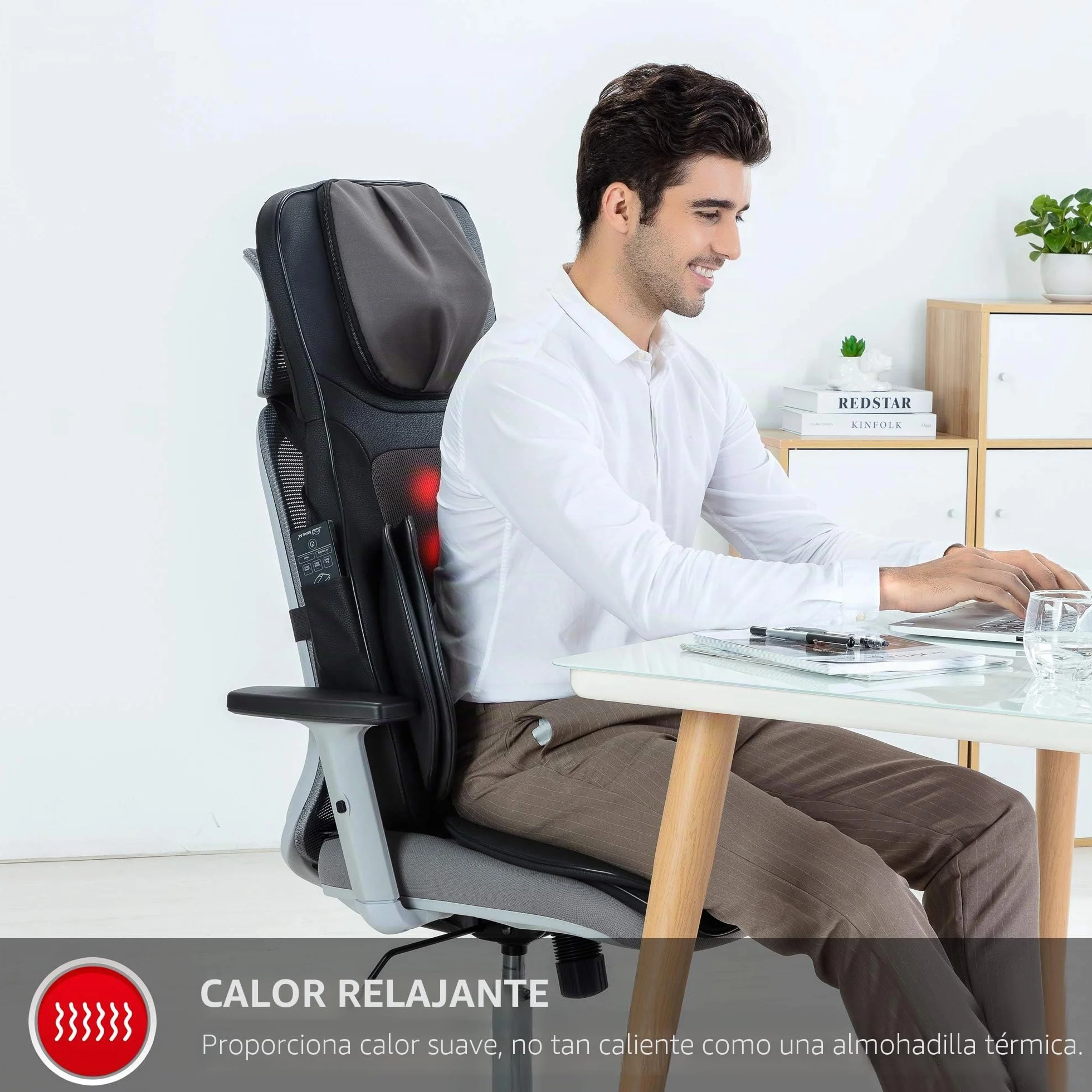 Snailax Asiento de Masaje Shiatsu con Calor, Cojín de Masaje 4D, Masajeador Eléctrico de Cuerpo Completo para Espalda y Cuello
