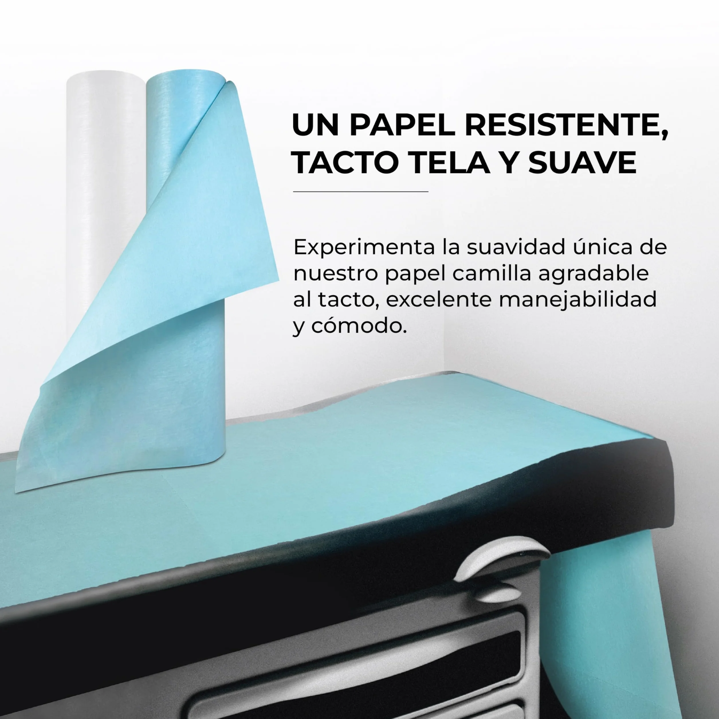 Papel Camilla Fiselina Extrasuave Blanco Precortado a 40 cm | Rollos de Papel Camilla de Poliéster y Celulosa (3 Rollos)