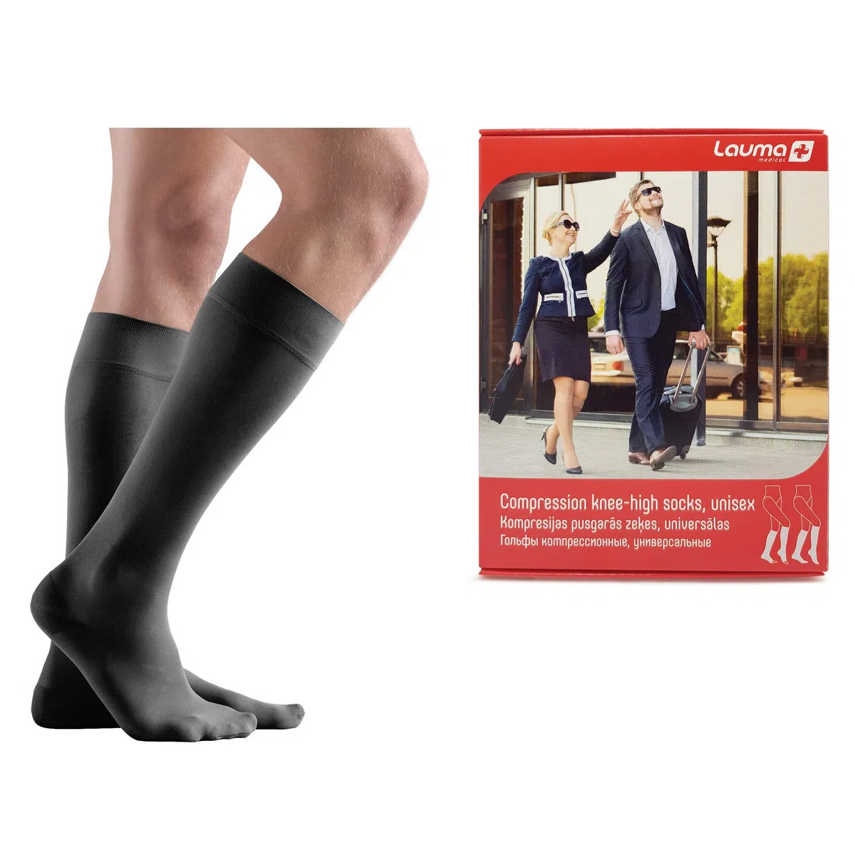 Medias de compresión médicas hasta la rodilla con punta cerrada – Clase II 23-32 mmHg – Calcetines de compresión para varices, hinchazón y piernas cansadas