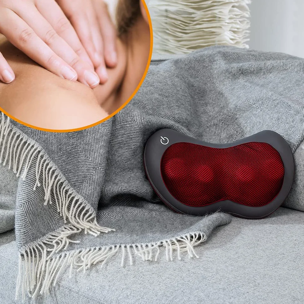 Beurer MG 149 Cojín de Masaje Shiatsu, masajeador cervical y espalda, 4 cabezales, función de calor