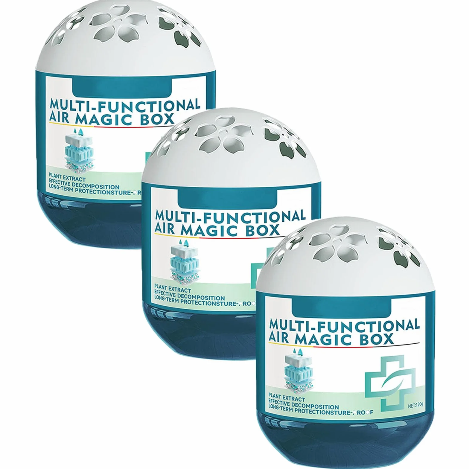 Caja Mágica De Eliminación De Polvo De Purificación De Aire Interior, Limpiador De Aroma De Filtración De Purificación De Aire Multifuncional, Aire Purificador Fuerte, Frescura Duradera (3Pcs)