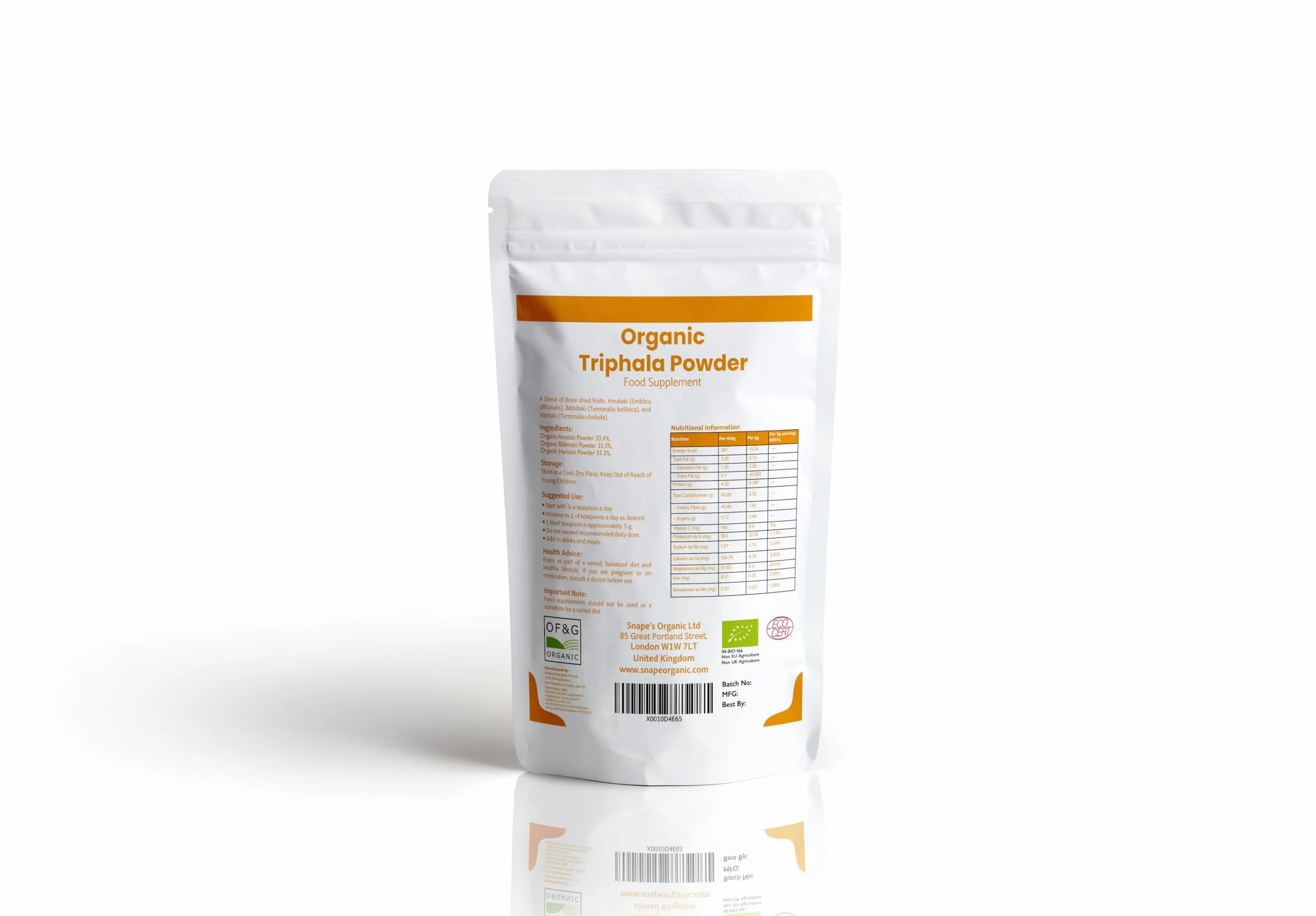 Polvo de Triphala Orgánico 500g