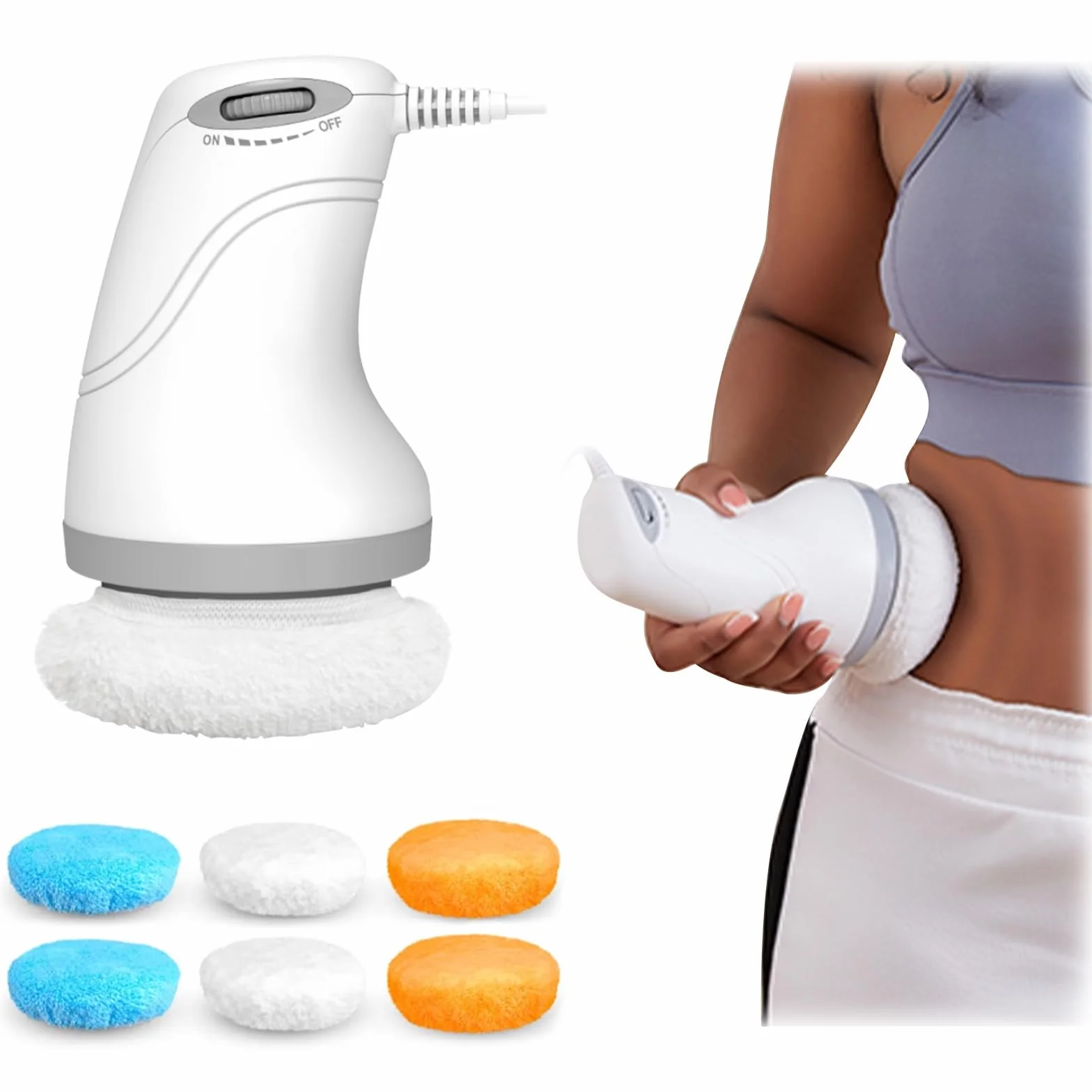Masajeador Anticelulítico Eléctrico, Masajeador Celulitis para Abdomen, Glúteos, Piernas, Masaje Celulitis con 3 Almohadillas Lavables que Levantan, Aprietan y Suavizan la Piel