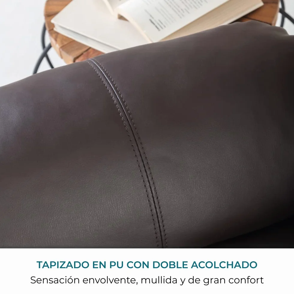 Don Descanso Sillón Masaje Relax Calor Trevi Choco Reclinable 160º 8 Motores Silenciosos Calor Lumbar Masaje 4 Zonas PU Anti-Cuarteo