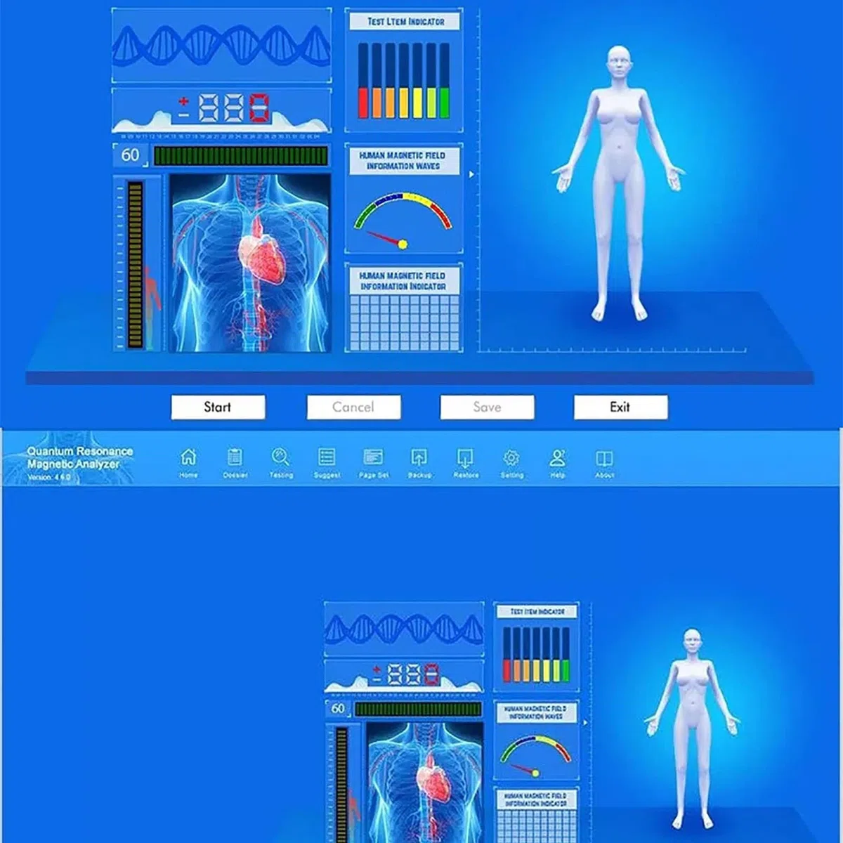 Analizador de salud con 61 informes, máquina de biorresonancia para terapia cuántica, análisis dinámico 3D y análisis corporal de resonancia magnética 3 en 1