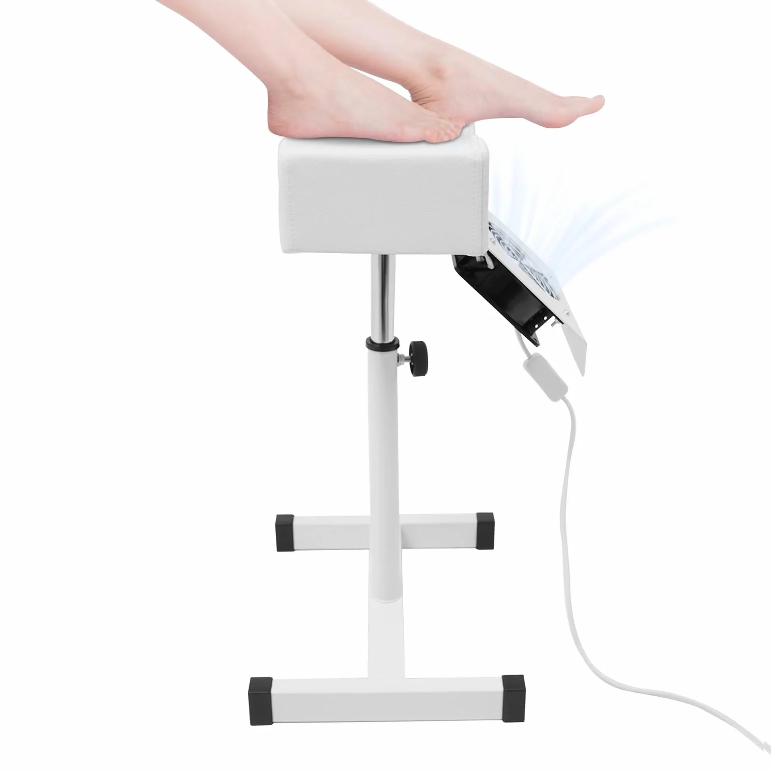 Silla para el cuidado de los pies con aspiración, altura ajustable 48-68 cm, reposapiés con cojín de PVC