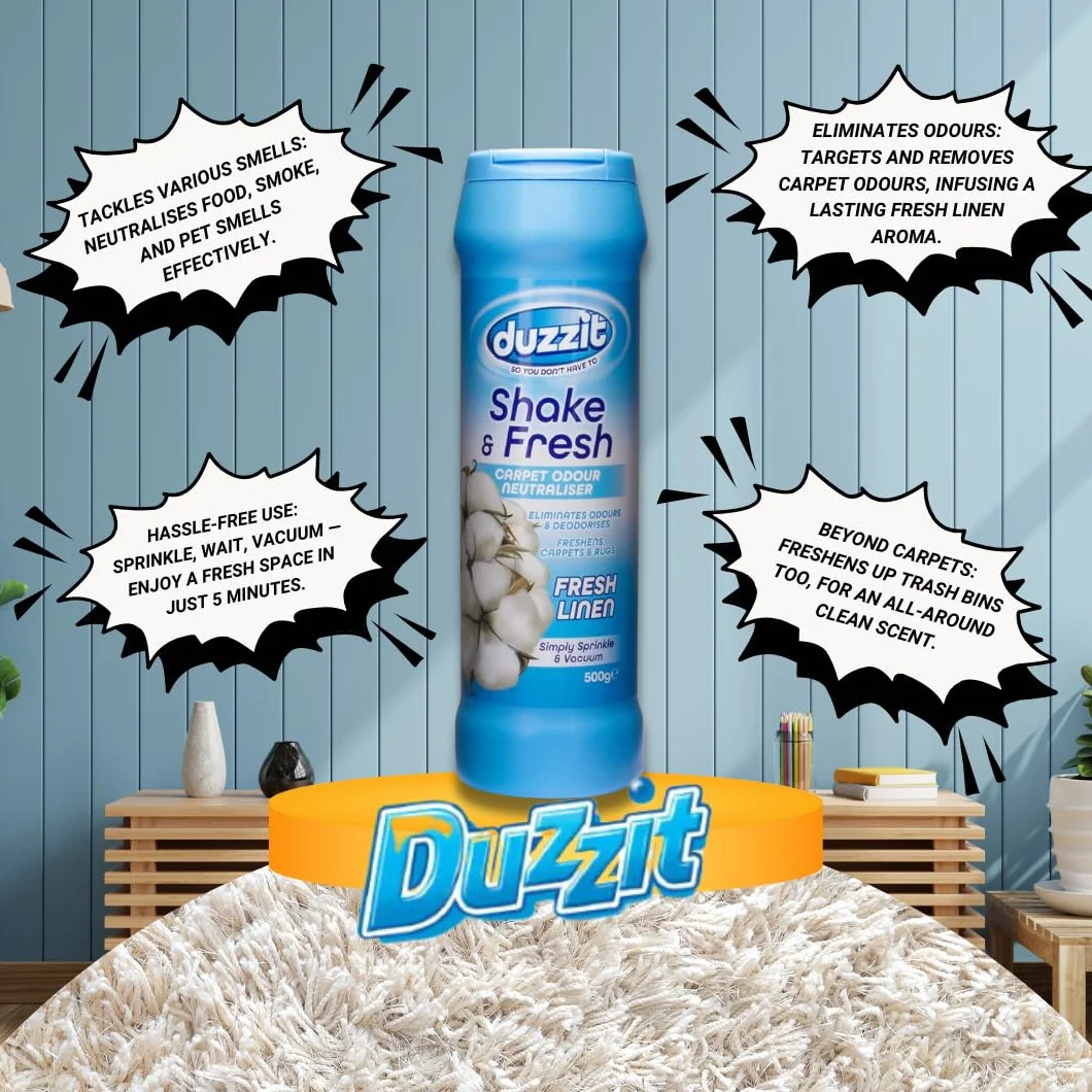 Shake & Fresh - Ambientador y neutralizador de olores para alfombras, juego de 3 aromas surtidos (lino fresco, flor de lirio, jardín floral), 500 g cada uno, desodorante en polvo para alfombras Great