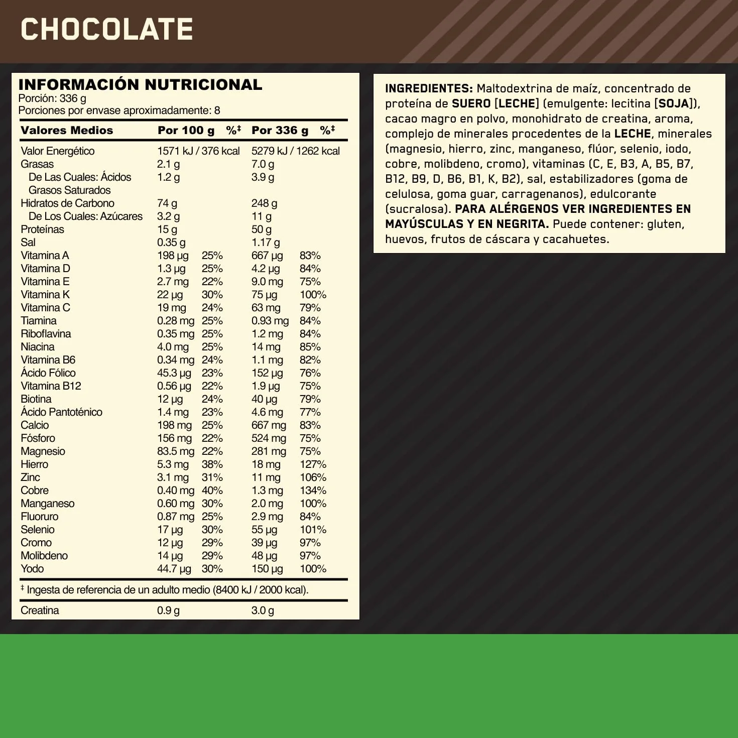Optimum Nutrition Serious Mass Proteína para Ganar Peso, Chocolate, 2.73kg