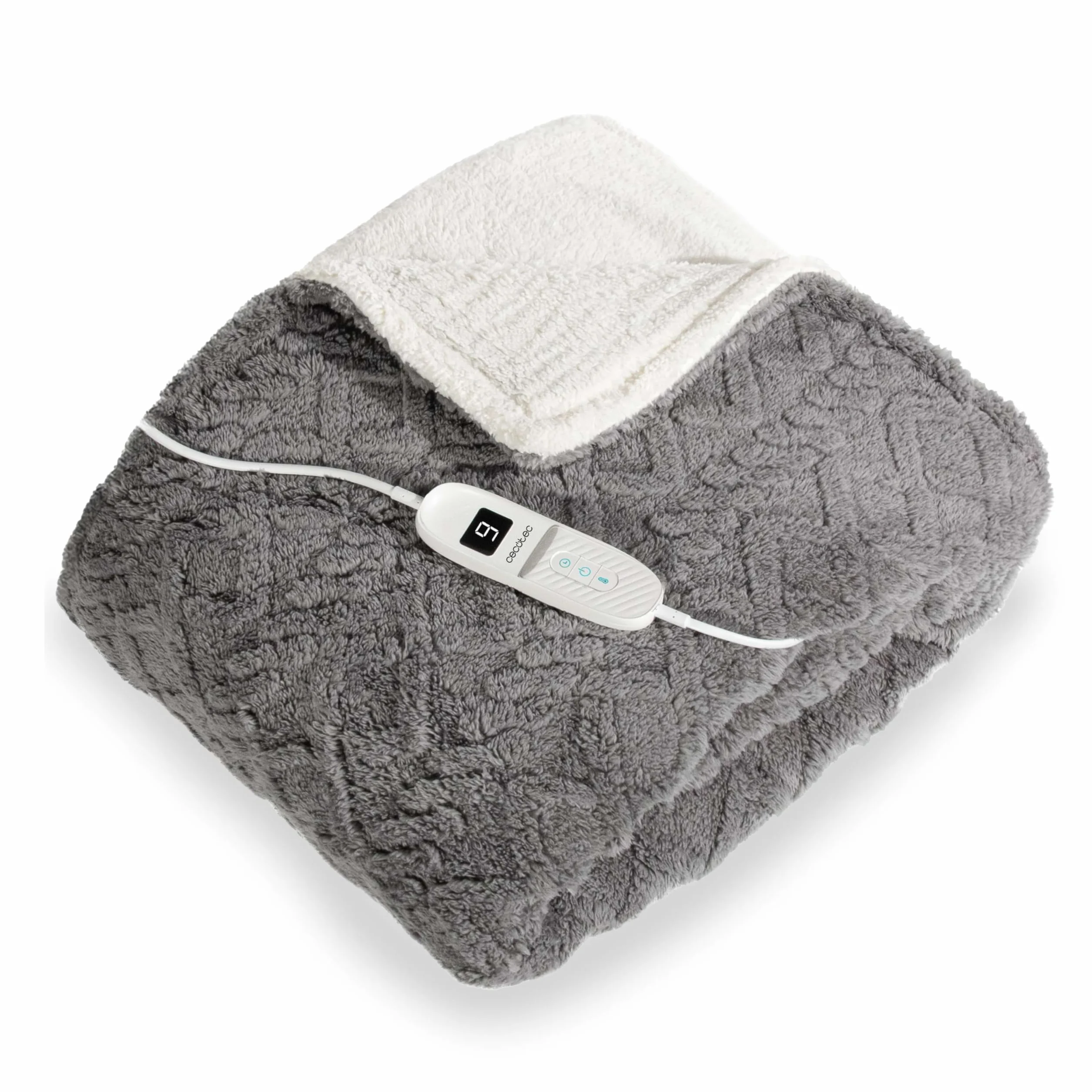 Cecotec Manta eléctrica HeatConfort ThermalBlanket Sherpa 160 x 130, Apagado Automático, 9 Niveles de Temperatura