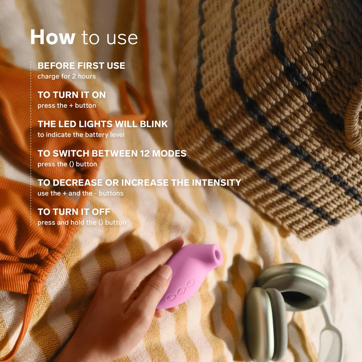 LELO SONA 2 Travel, Vibrador Femenino de Tamaño Viaje para Mujeres, Vibrador Mini con 12 Modos de Placer y Tecnología de Ondas Sónicas, Morado