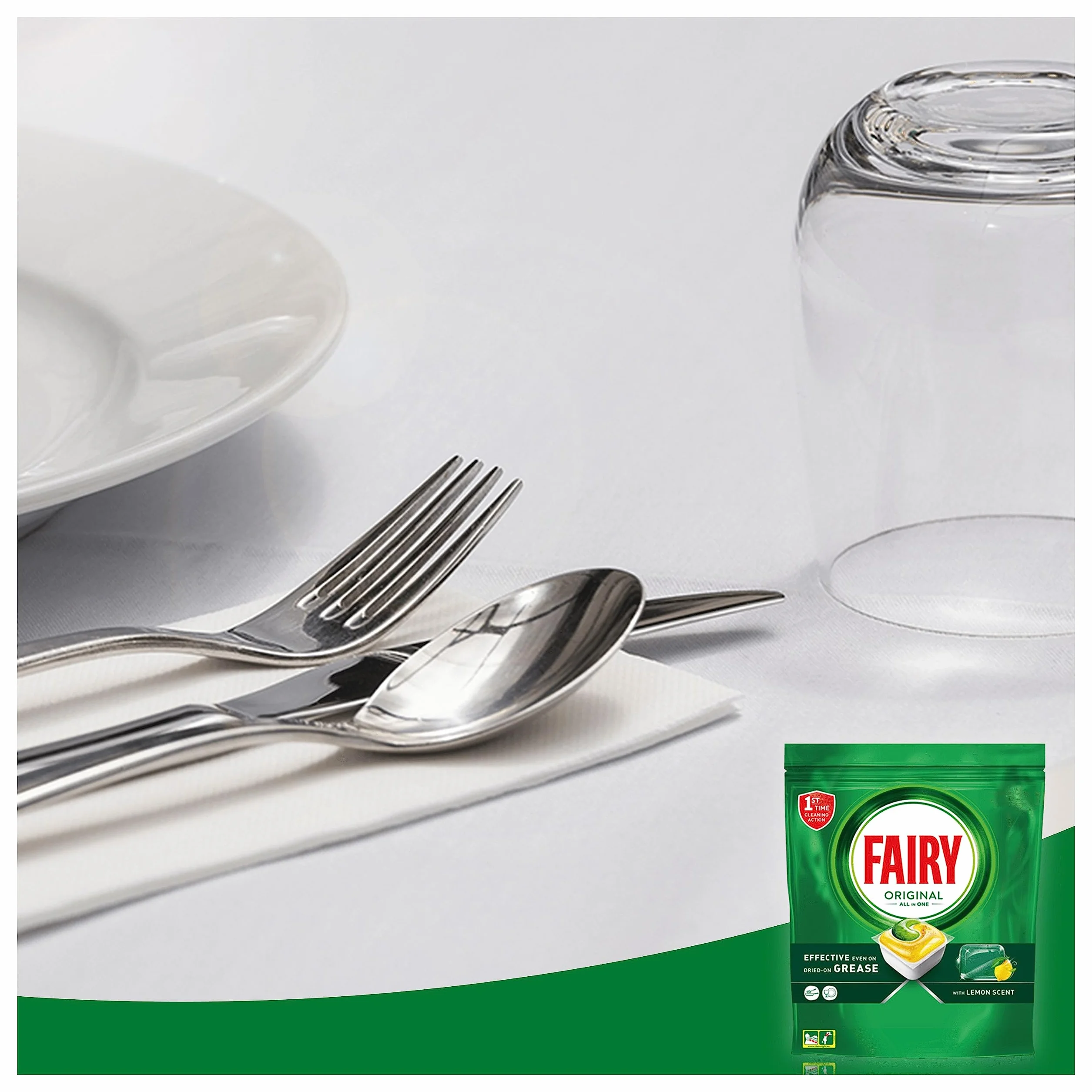 Fairy Original Todo En Uno Pastillas Lavavajillas, 132 Capsulas, Elimina Grasa Reseca, El embalaje puede variar