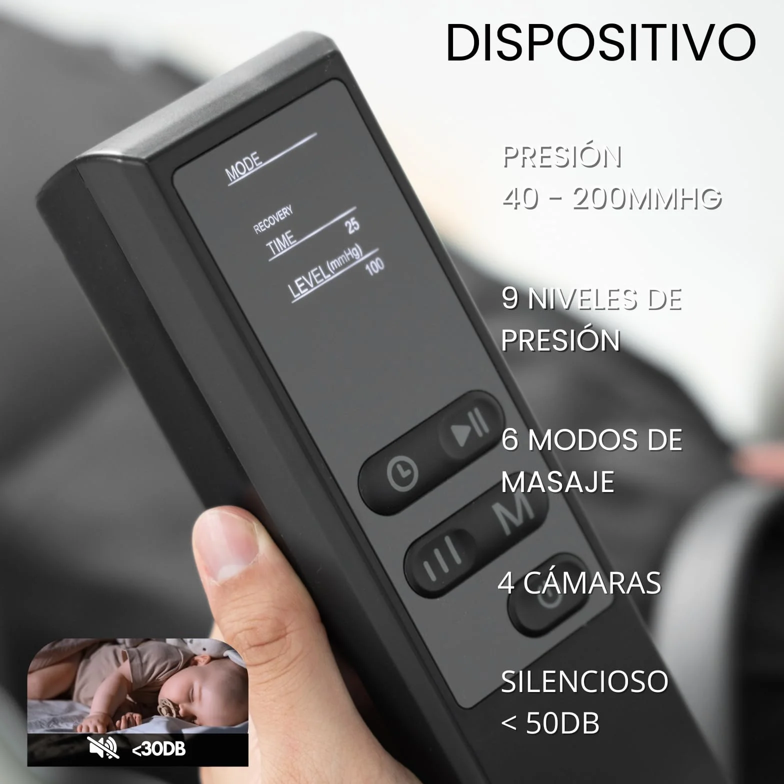 Presoterapia para Casa, Masajeador de Piernas y Pies Cansados, Mejora Circulación Recuperación Muscular Drenaje Linfático Portátil (M:170-182 CM)