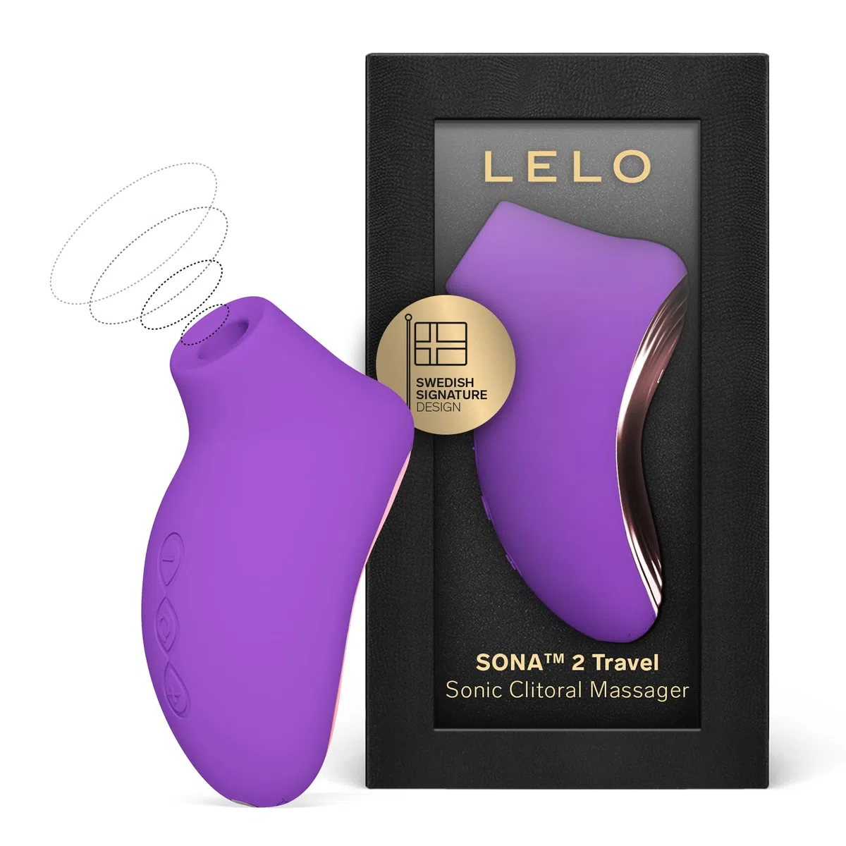 LELO SONA 2 Travel, Vibrador Femenino de Tamaño Viaje para Mujeres, Vibrador Mini con 12 Modos de Placer y Tecnología de Ondas Sónicas, Morado