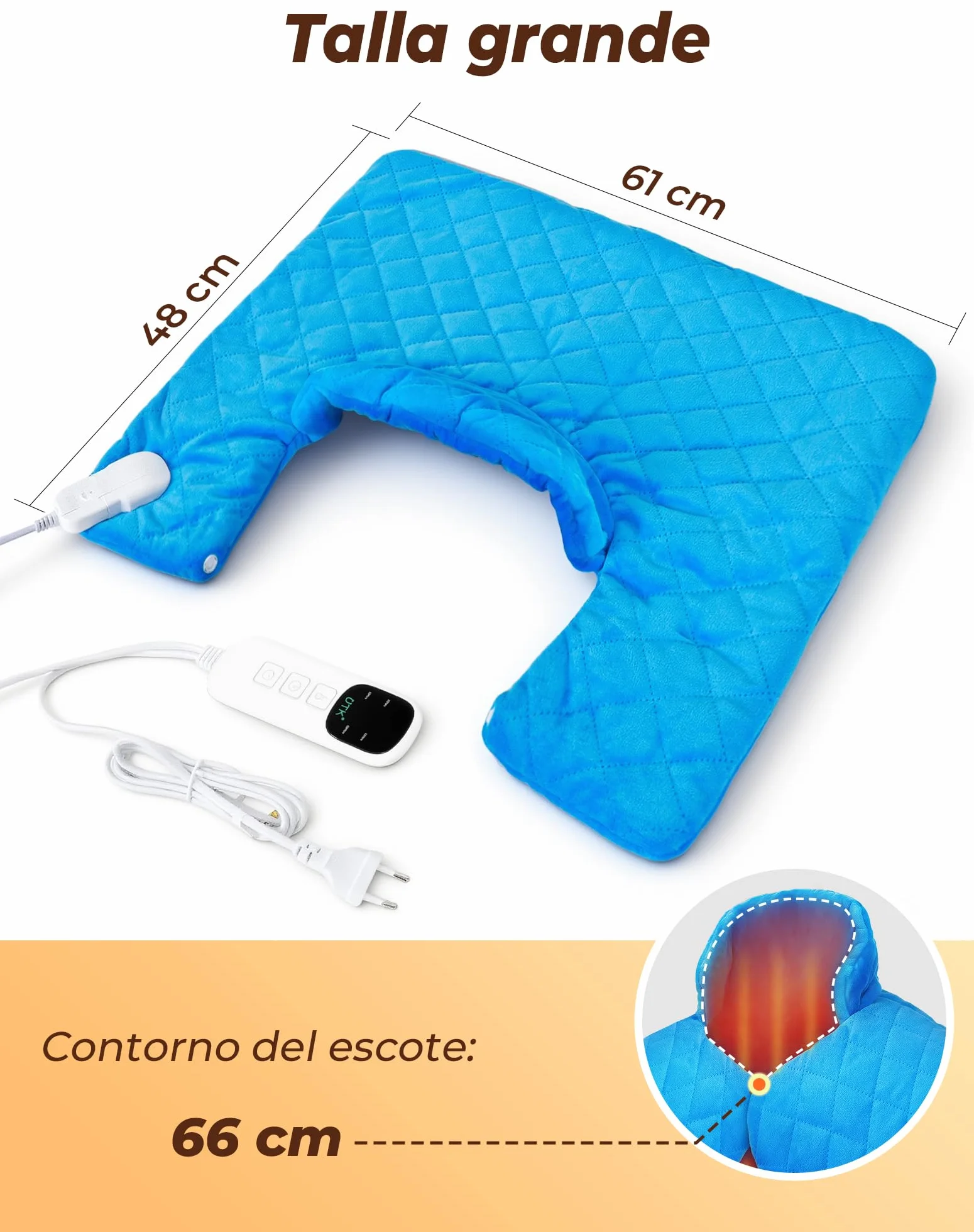 UTK Manta Eléctrica Espalda Y Cuello, Hasta 70 °C Manta Eléctrica, Alivio Profundo Del Dolor, Manta Eléctrica Cervical, 6 Niveles De Calor, Aliviar La Tensión Muscular, Regalos San Valentín Mujer